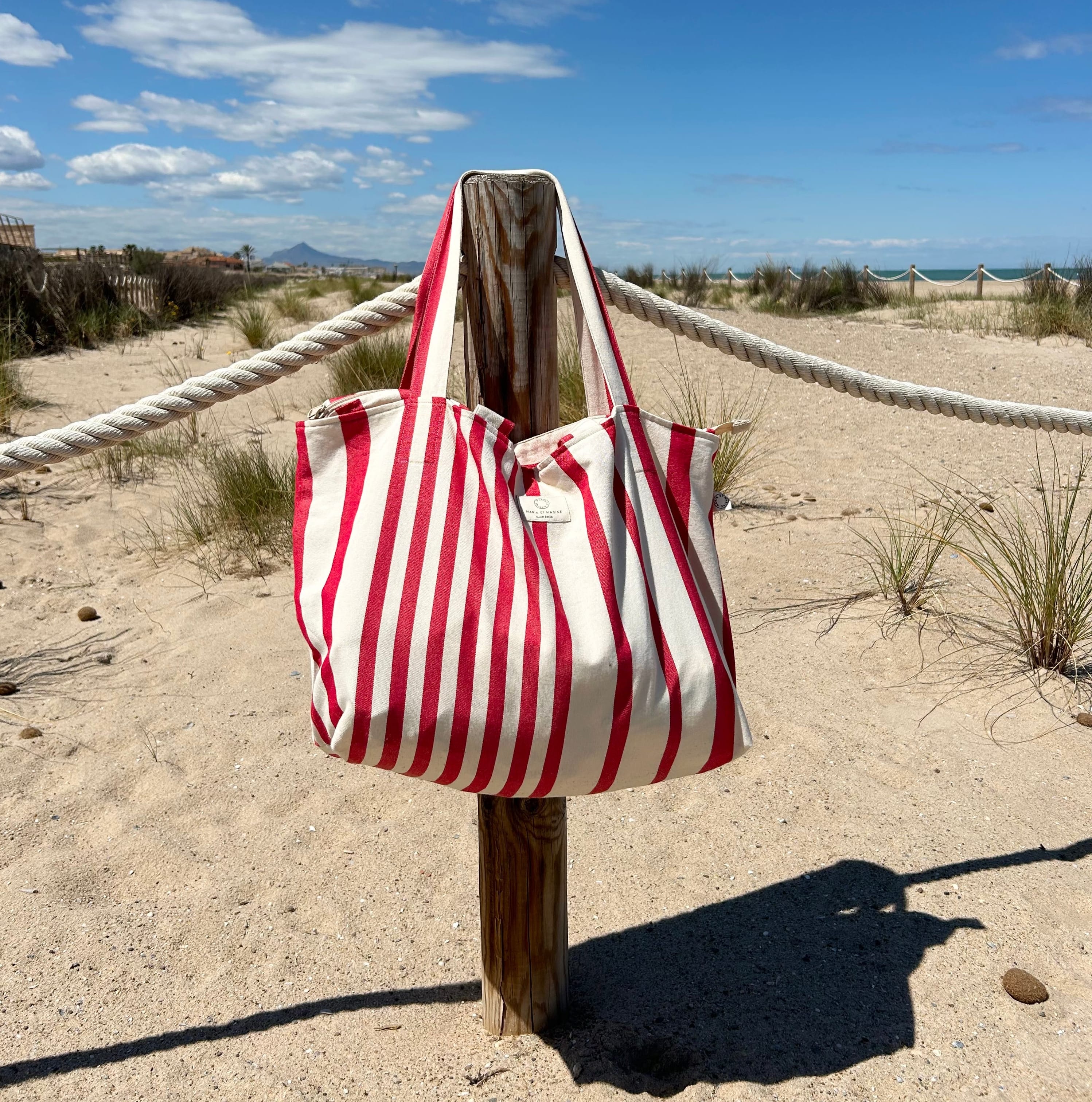 Soleil Shopper Stripe Red