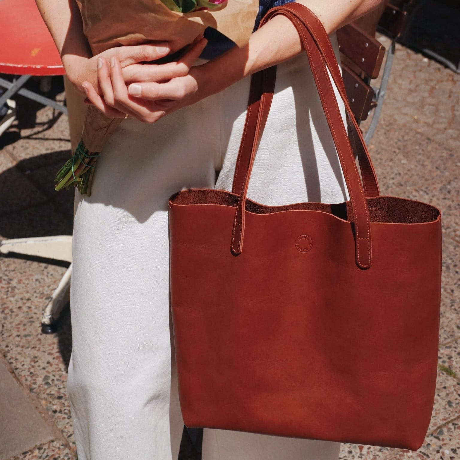 Marin et Marine Éternelle Shopper Marron Eternelle Shopper Marron- Ledertasche Damen Shopper
