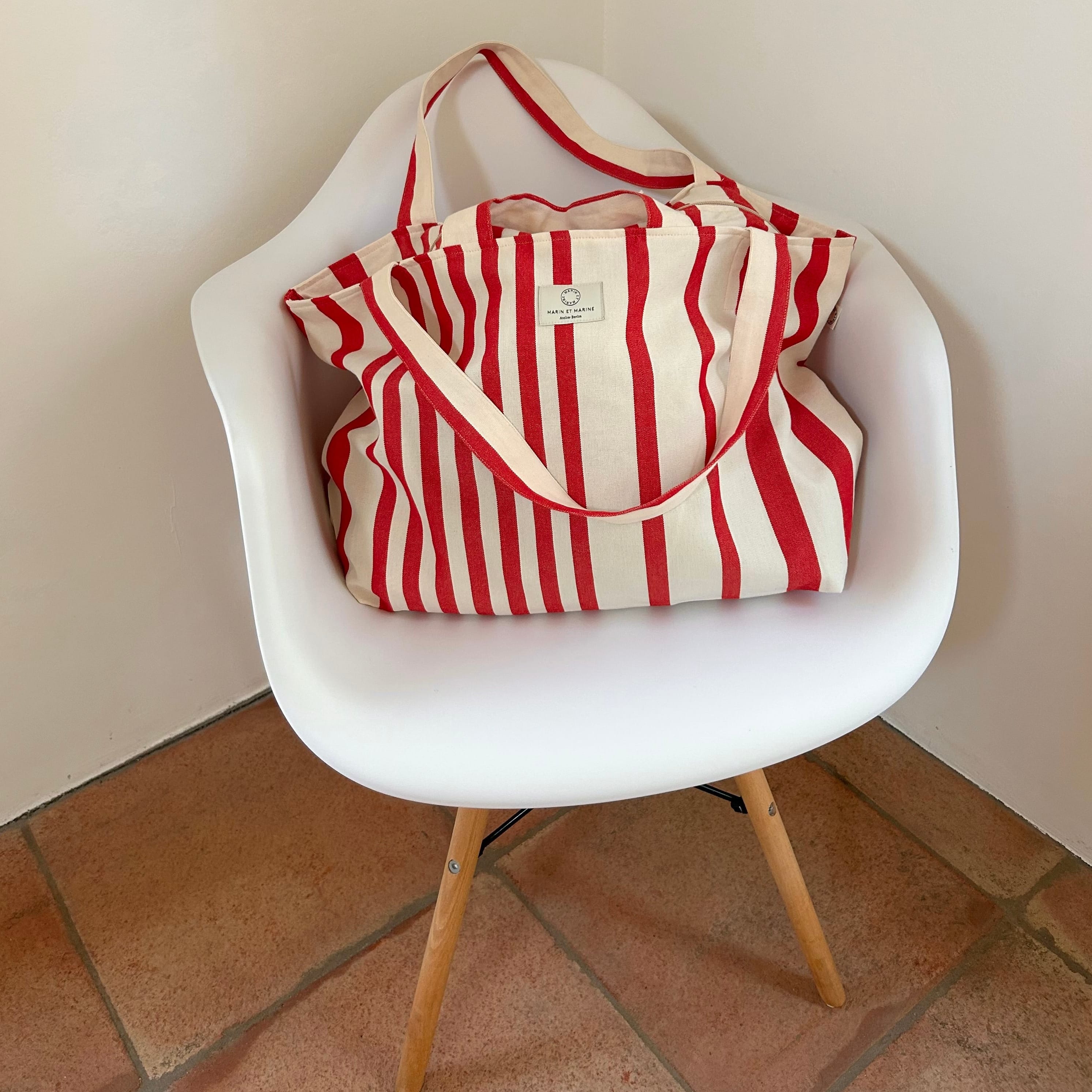 Soleil Shopper Stripe Red