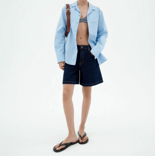 THINKING MU Relaxed Denim Shorts Luisa