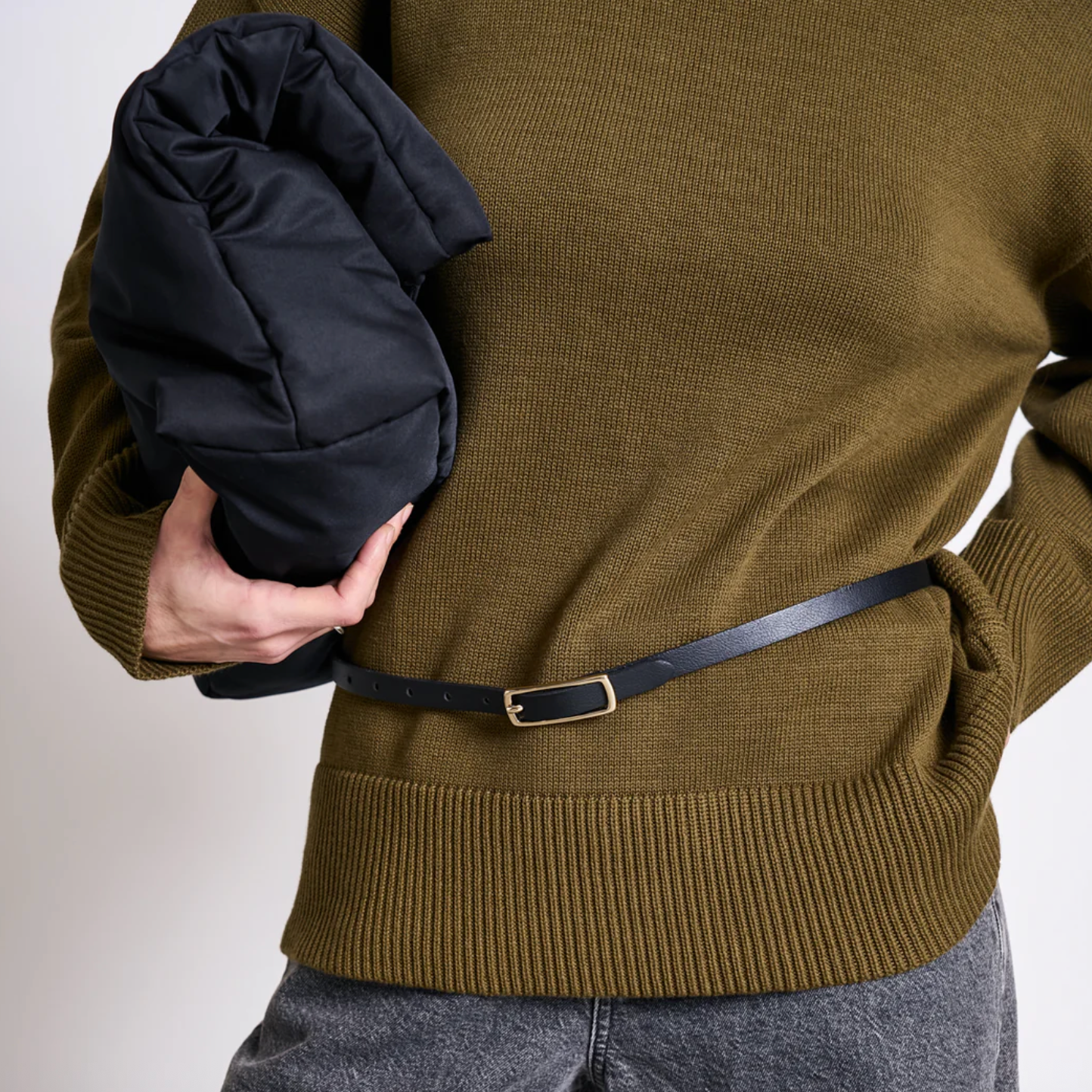 JANN JUNE Mua Woody Olive Rollkragenpullover