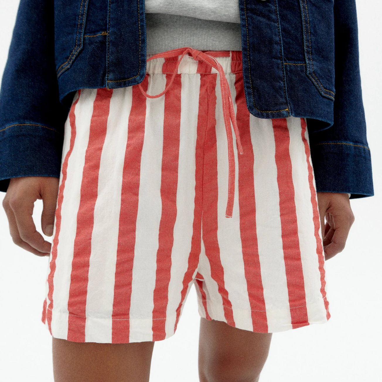 THINKING MU seersucker shorts Geranio