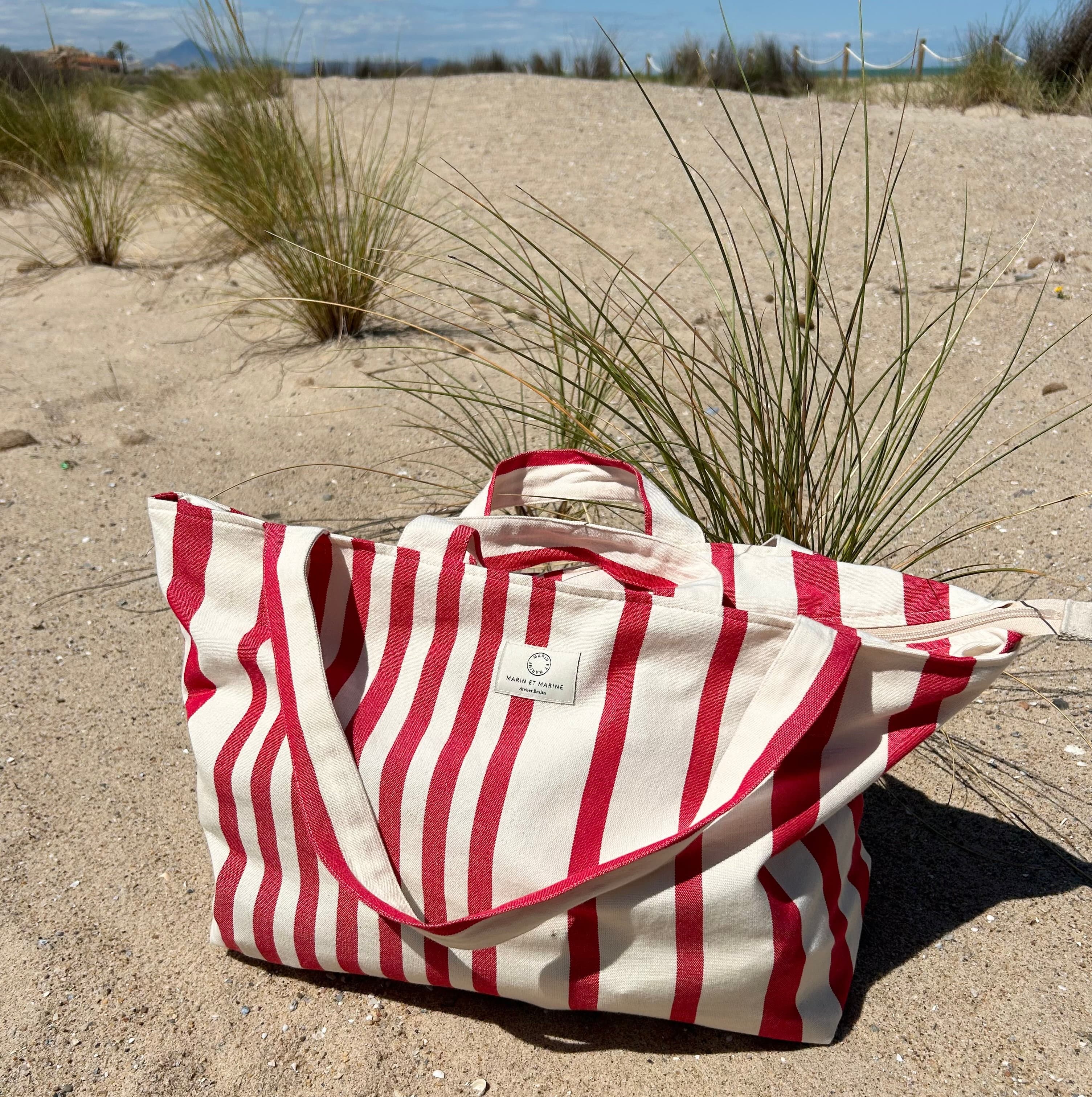 Soleil Shopper Stripe Red
