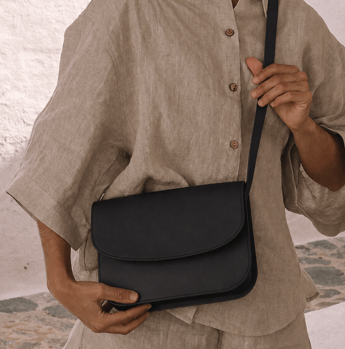 Marin et Marine Nuage Bag Black Nuage Bag Black – Leder Umhängetasche Damen Umhängetasche