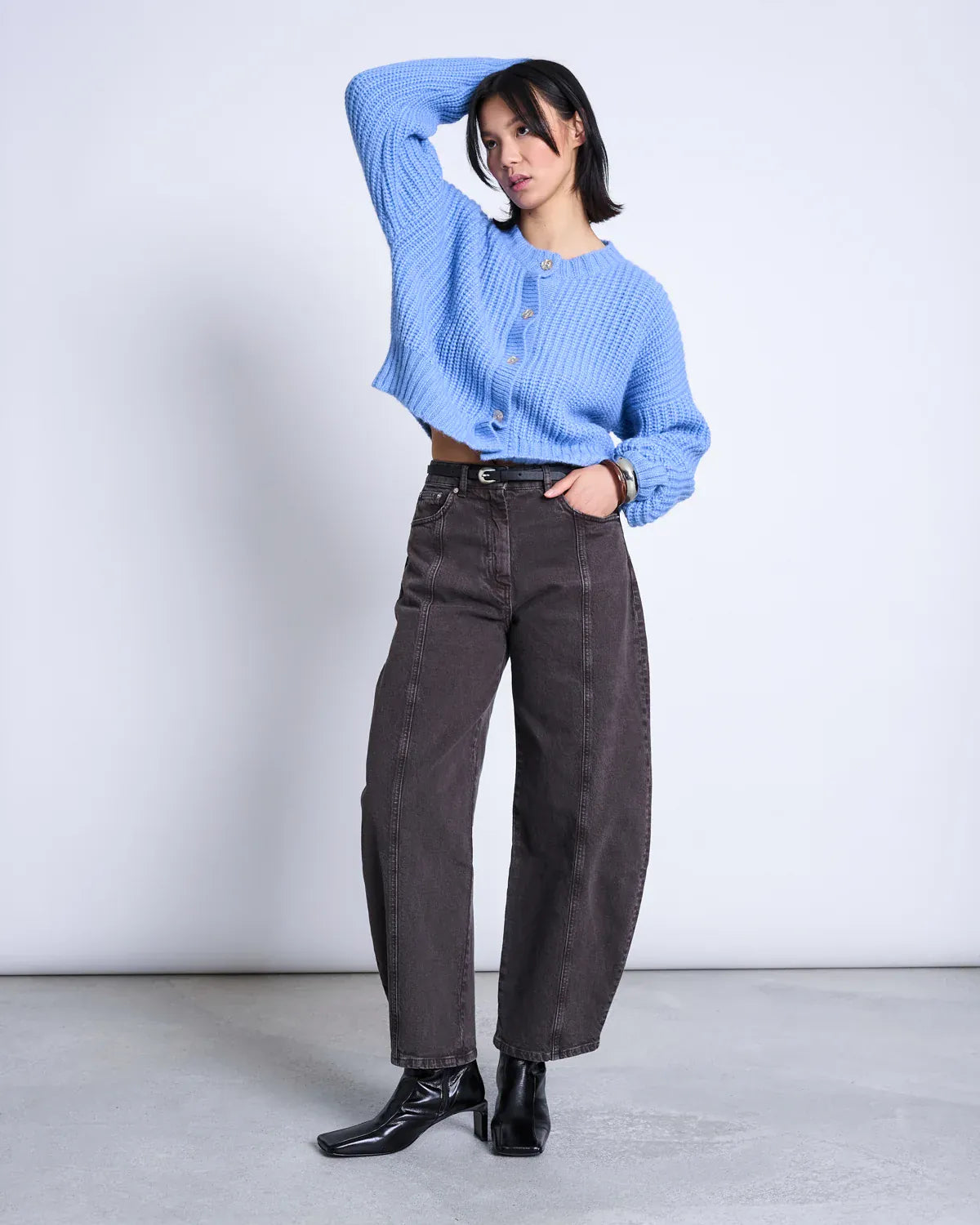 JAN 'N JUNE JANN JUNE Beni Cardigan Mid Blue JANN JUNE Beni Cardigan Mid Blue JAN 'N JUNE