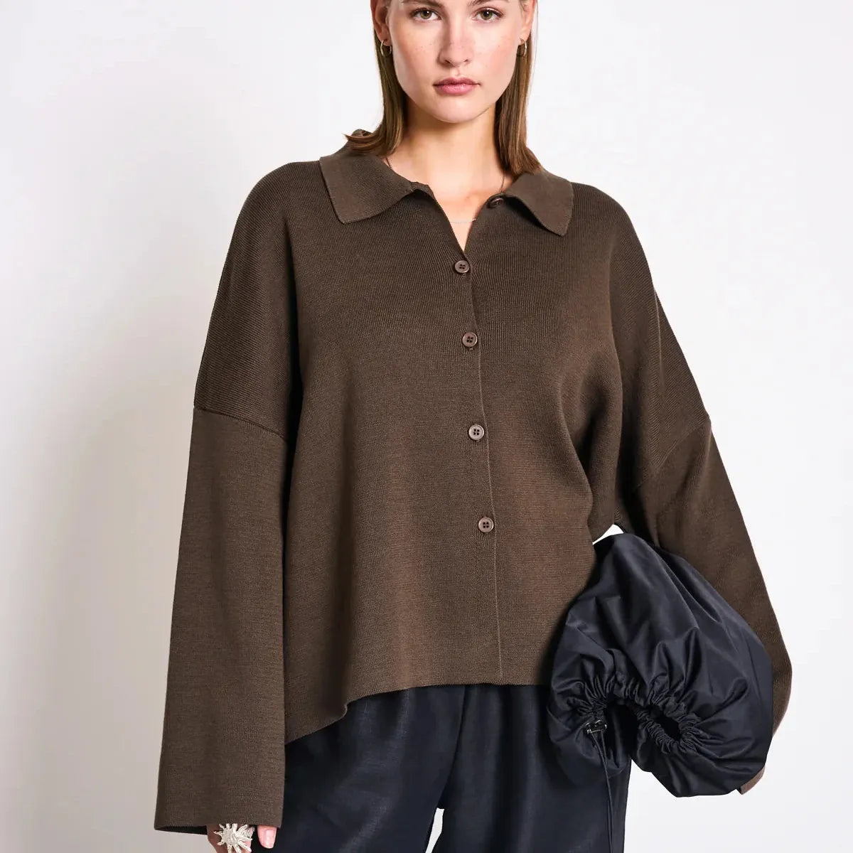 JAN 'N JUNE JANN JUNE Anjo Cardigan Mud JANN JUNE Anjo Cardigan Mud JAN 'N JUNE