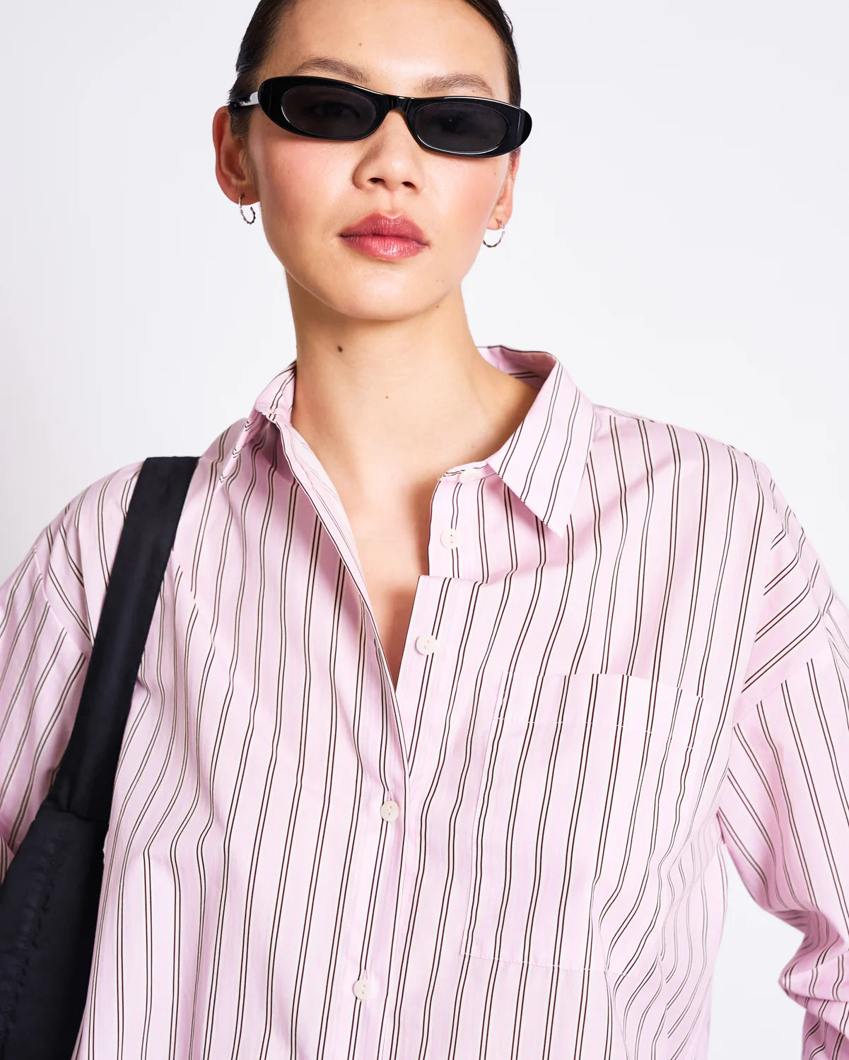 JANN JUNE STRIPED OVERSIZED SHIRT MAMRO LIGHT ORCHID