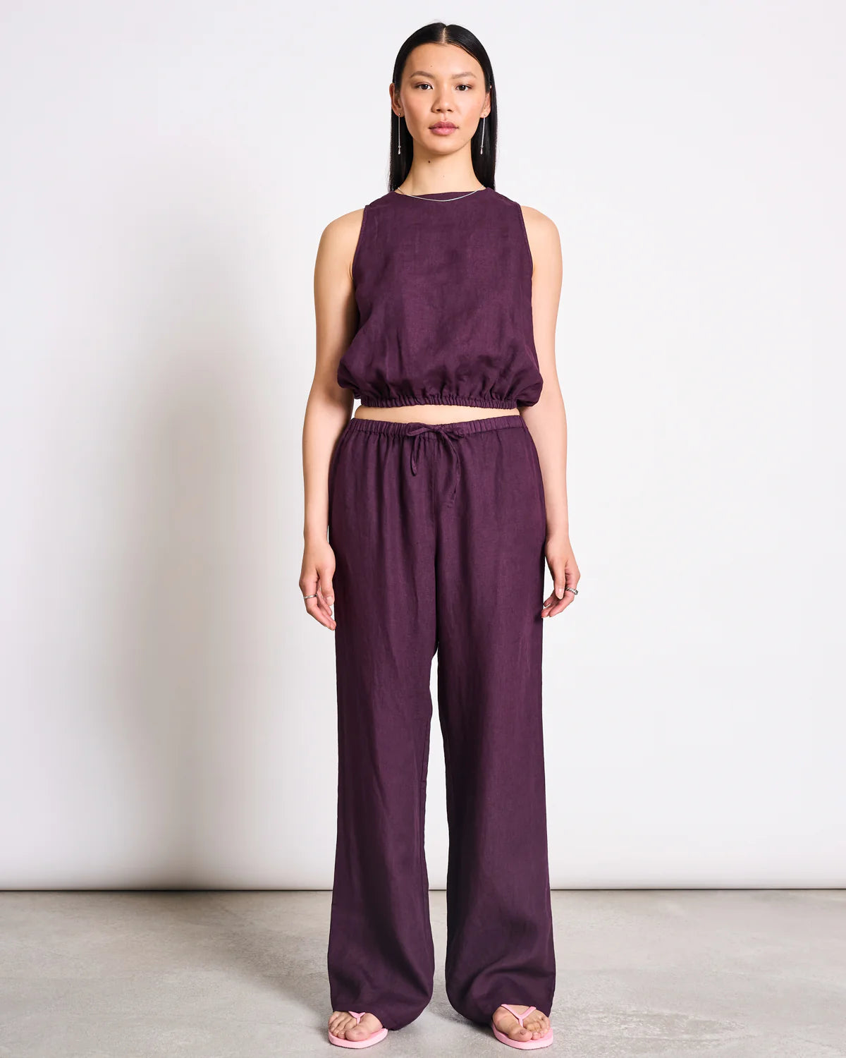 JANN JUNE CHERRY LINEN DRAWSTRING HOSE SJOV