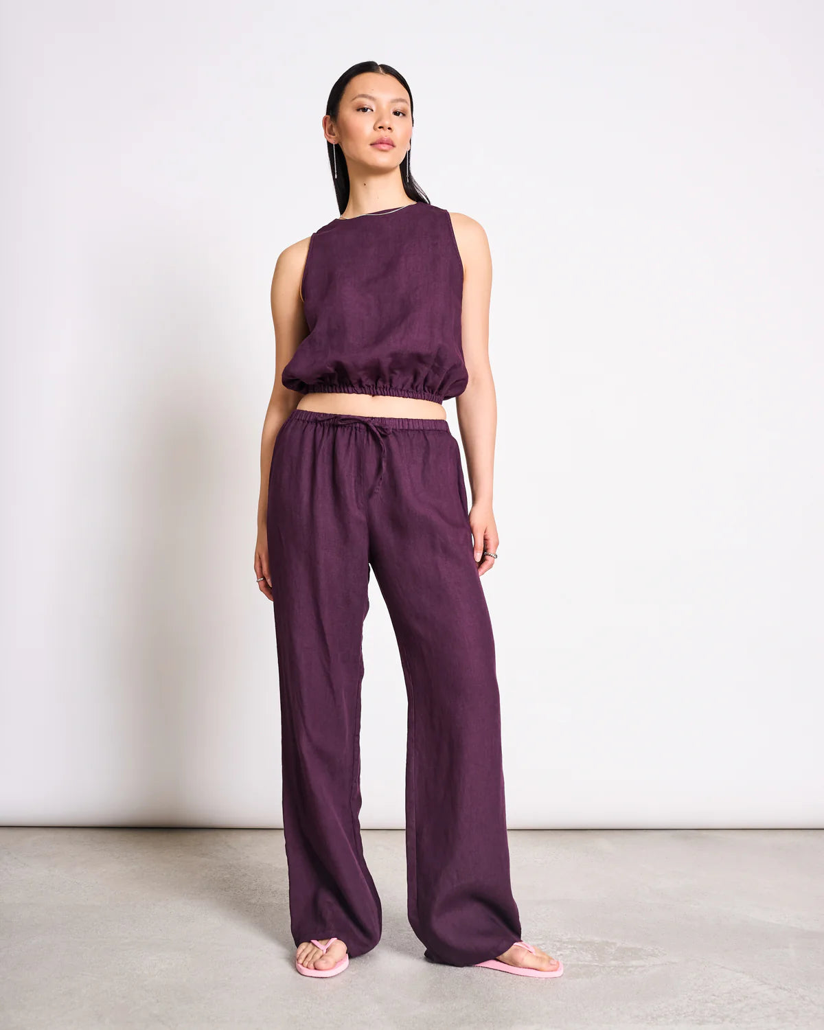 JANN JUNE CHERRY LINEN DRAWSTRING HOSE SJOV