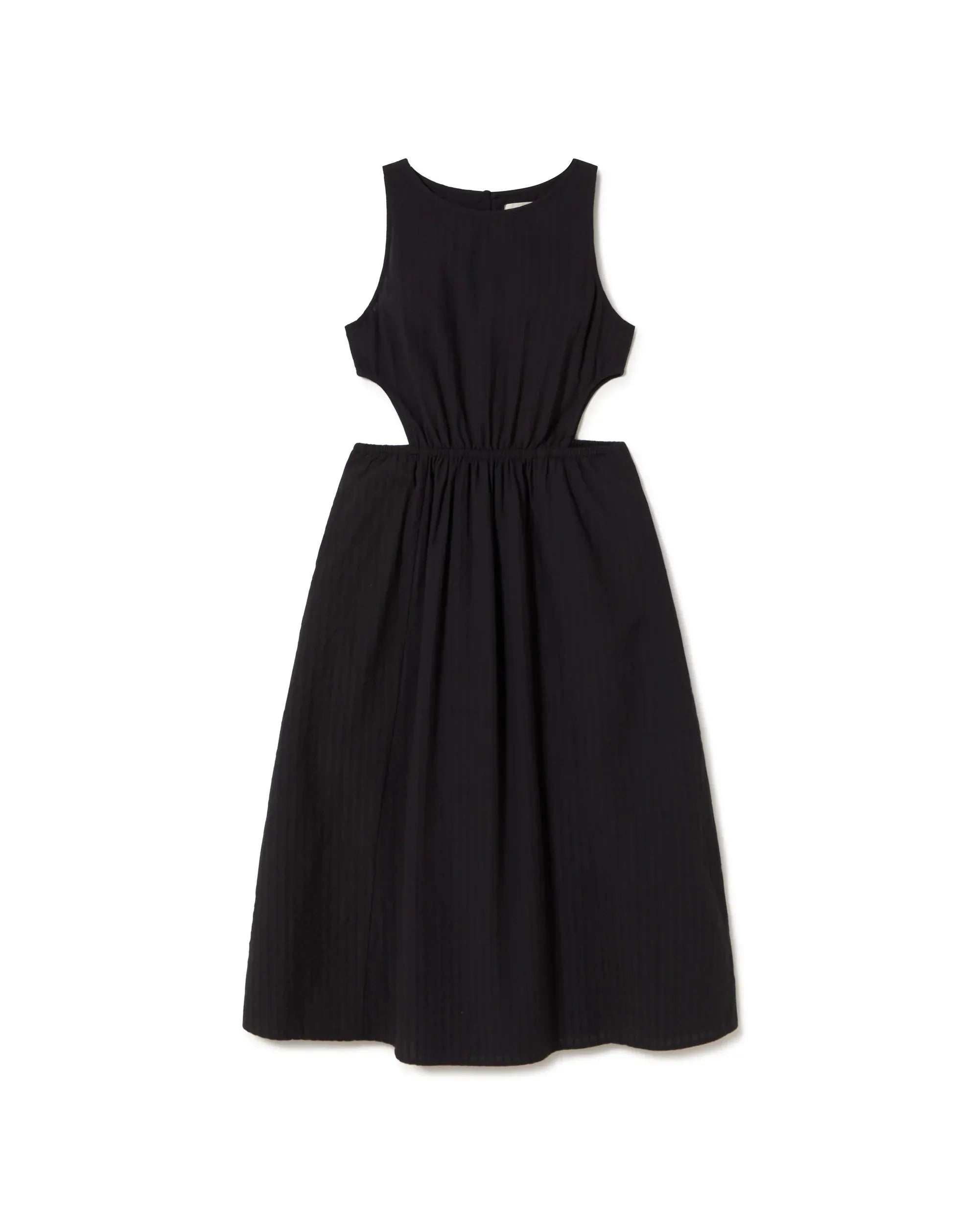 THINKING MU Midi dress striped Windsor Kin Black