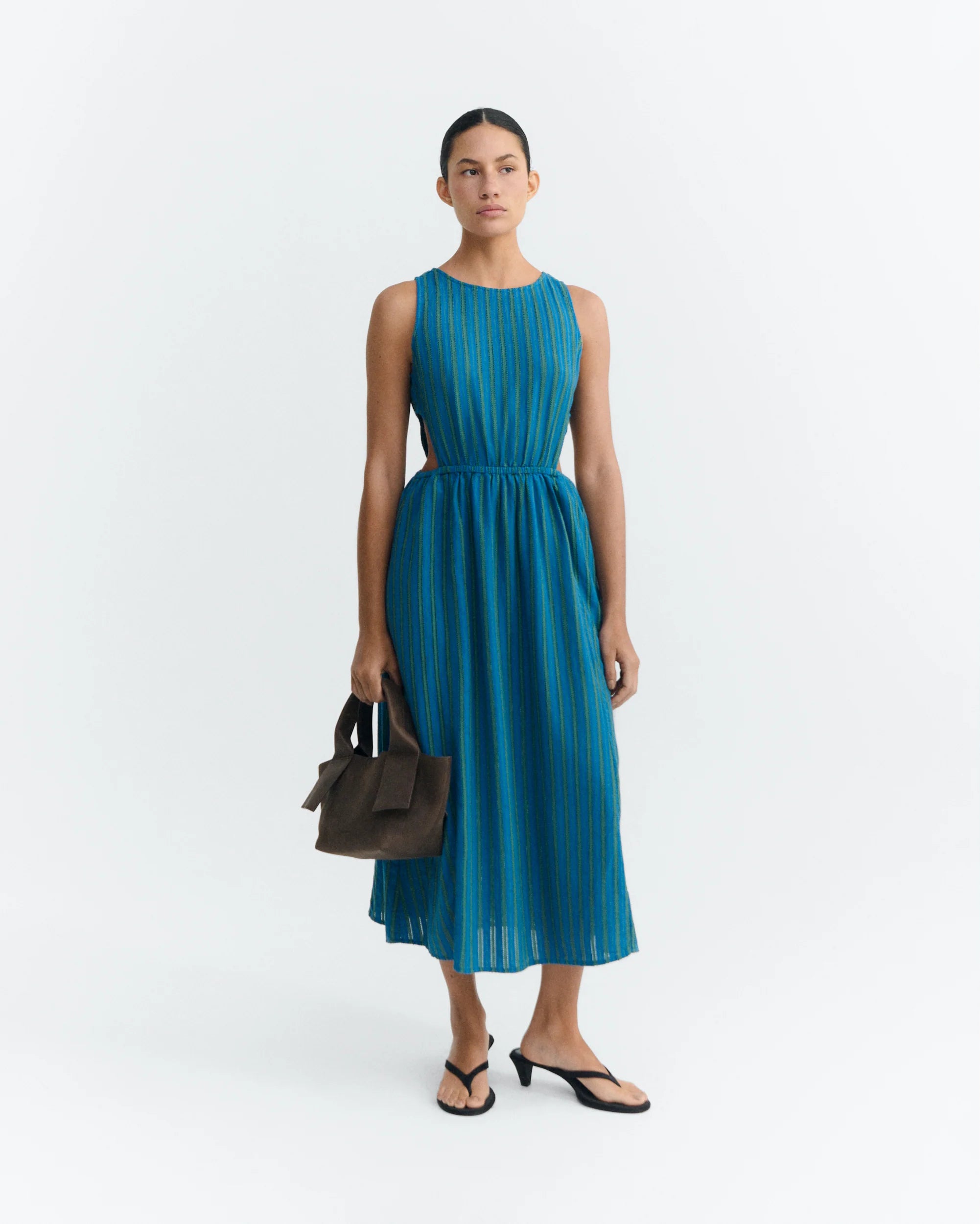 THINKING MU Midikleid gestreift Windsor Kin