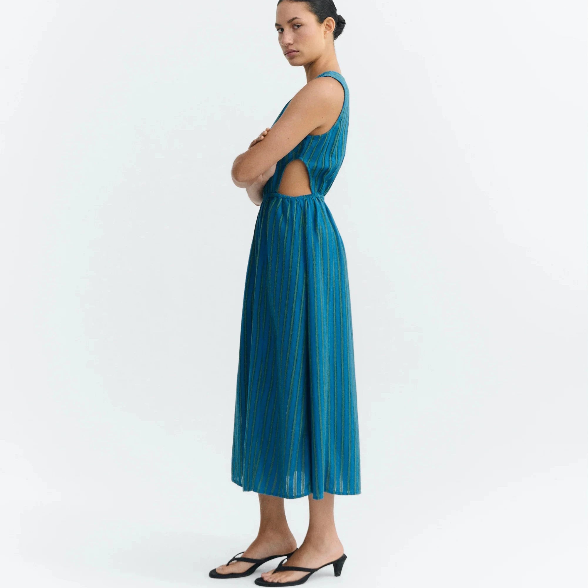 THINKING MU Midikleid gestreift Windsor Kin