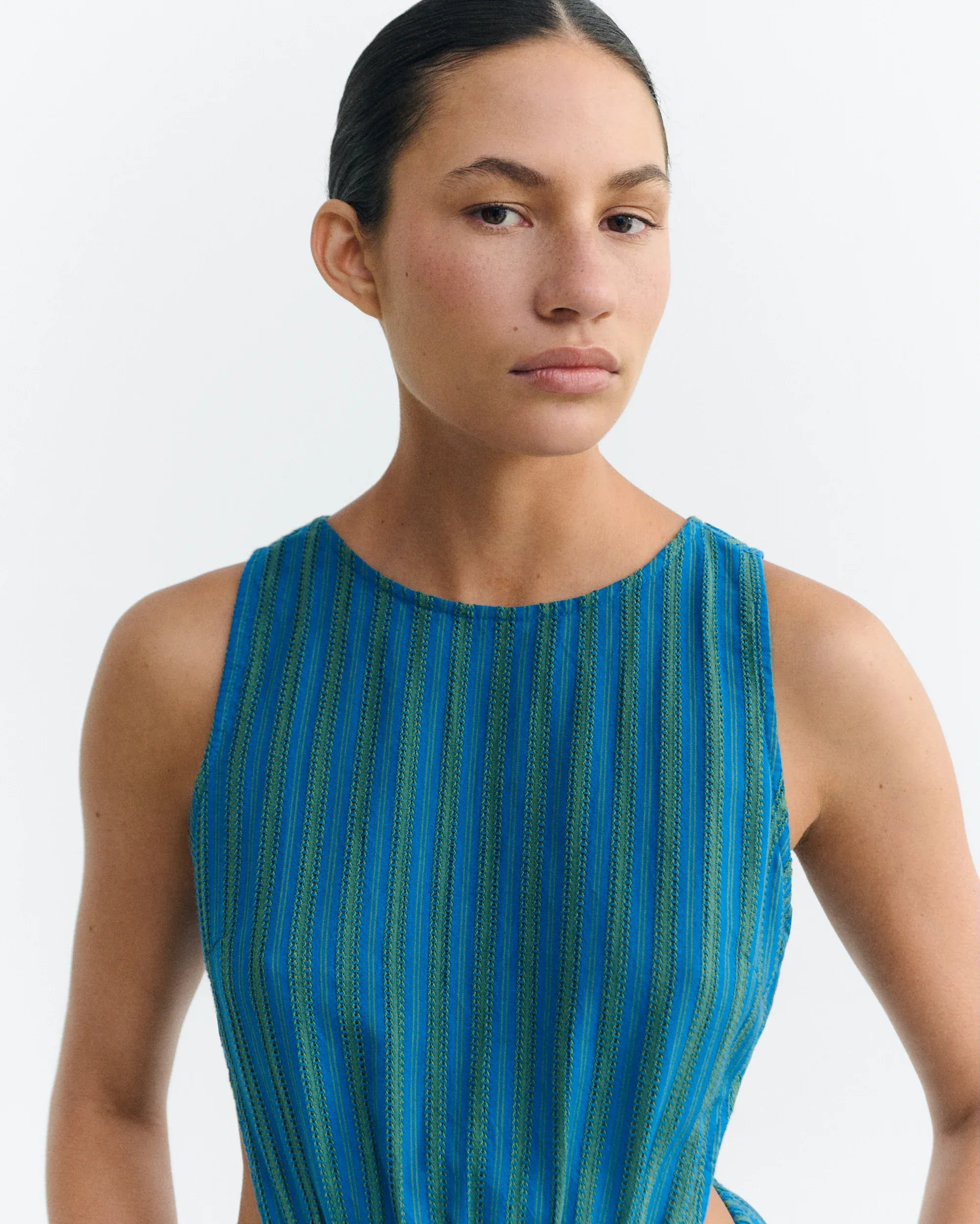 THINKING MU Midikleid gestreift Windsor Kin