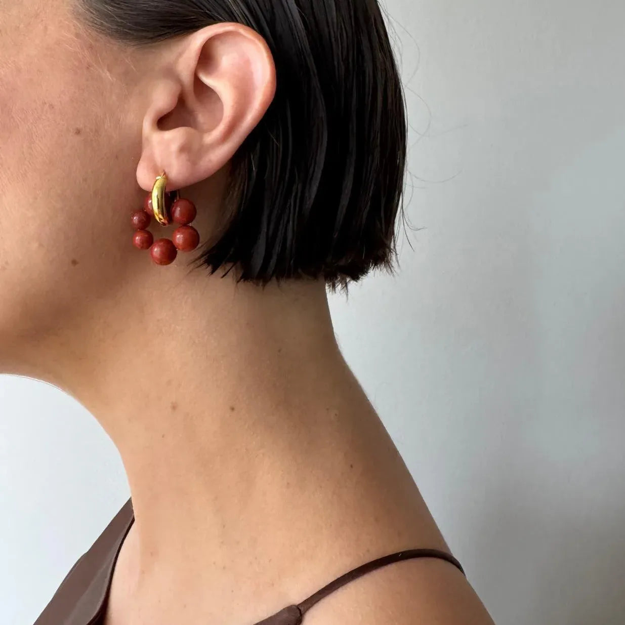 Apato7 apato7 APATO 7 Row Earring Red Jaspis