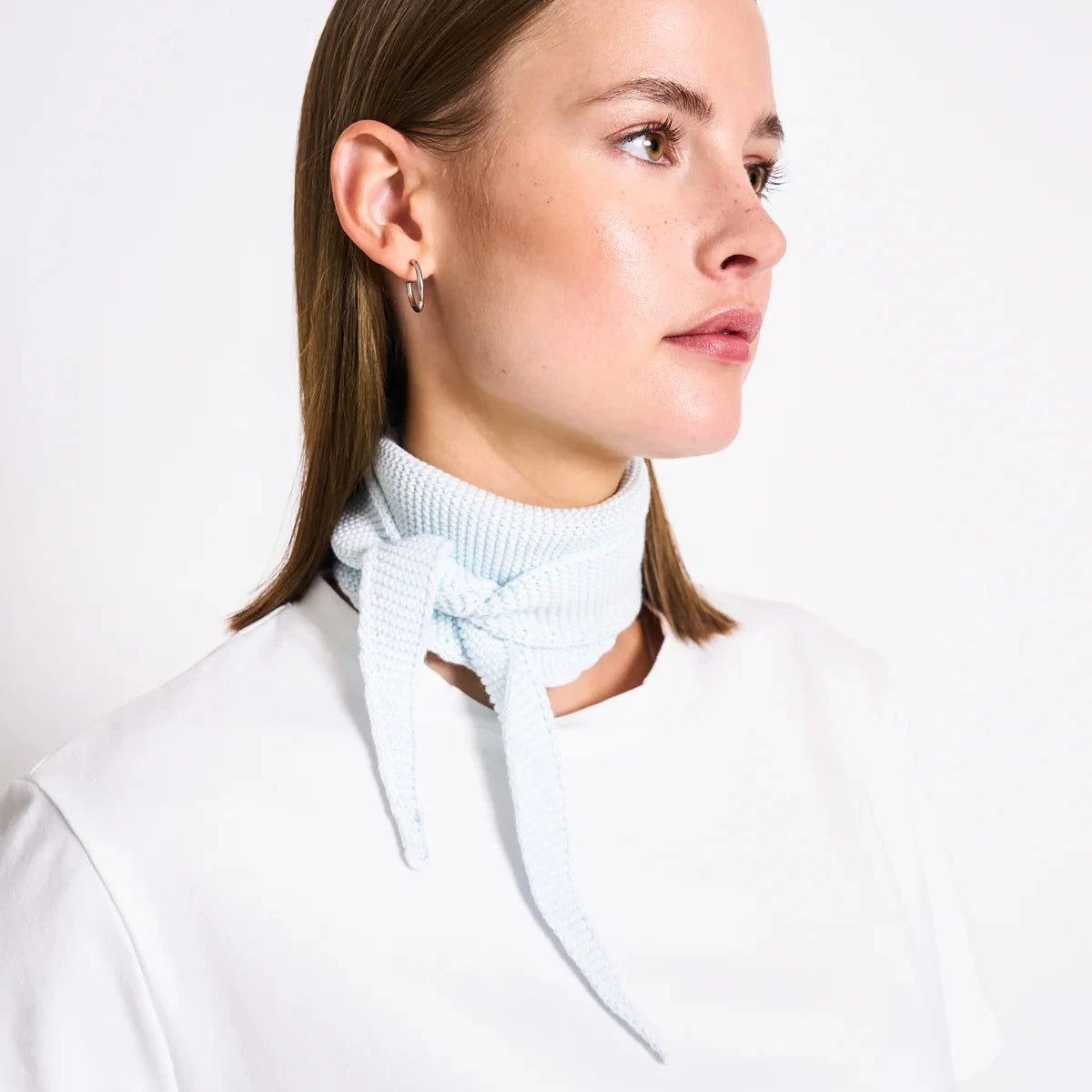 JAN 'N JUNE JAN 'N JUNE JANN JUNE COTTON KNIT SCARF LEAENA ICE BLUE