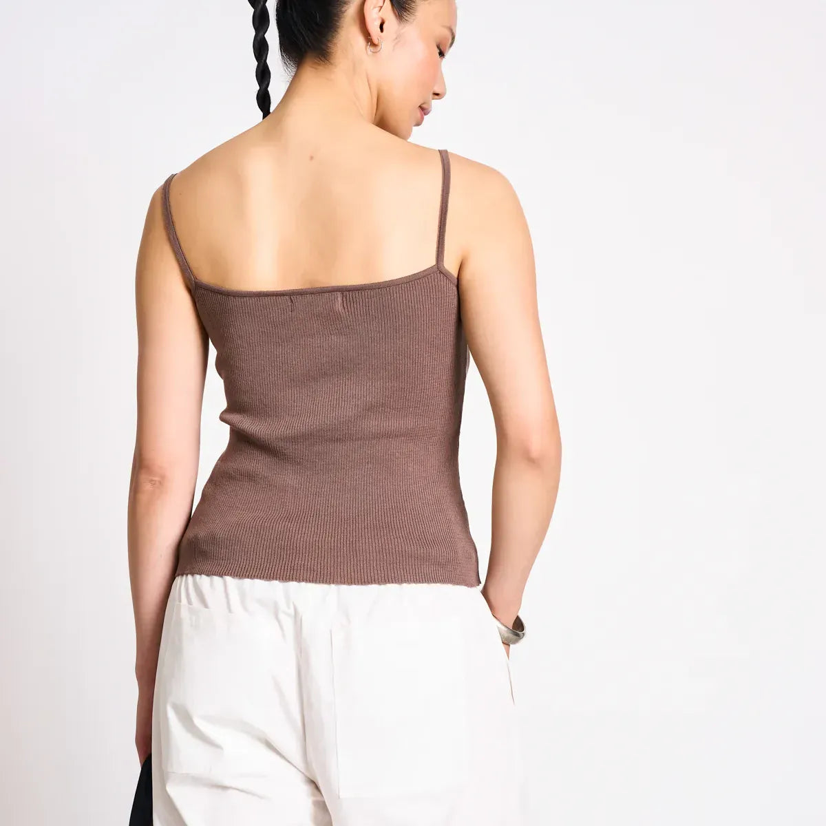 JAN 'N JUNE JAN 'N JUNE JANN JUNE Knit Spaghetti Castanea Top