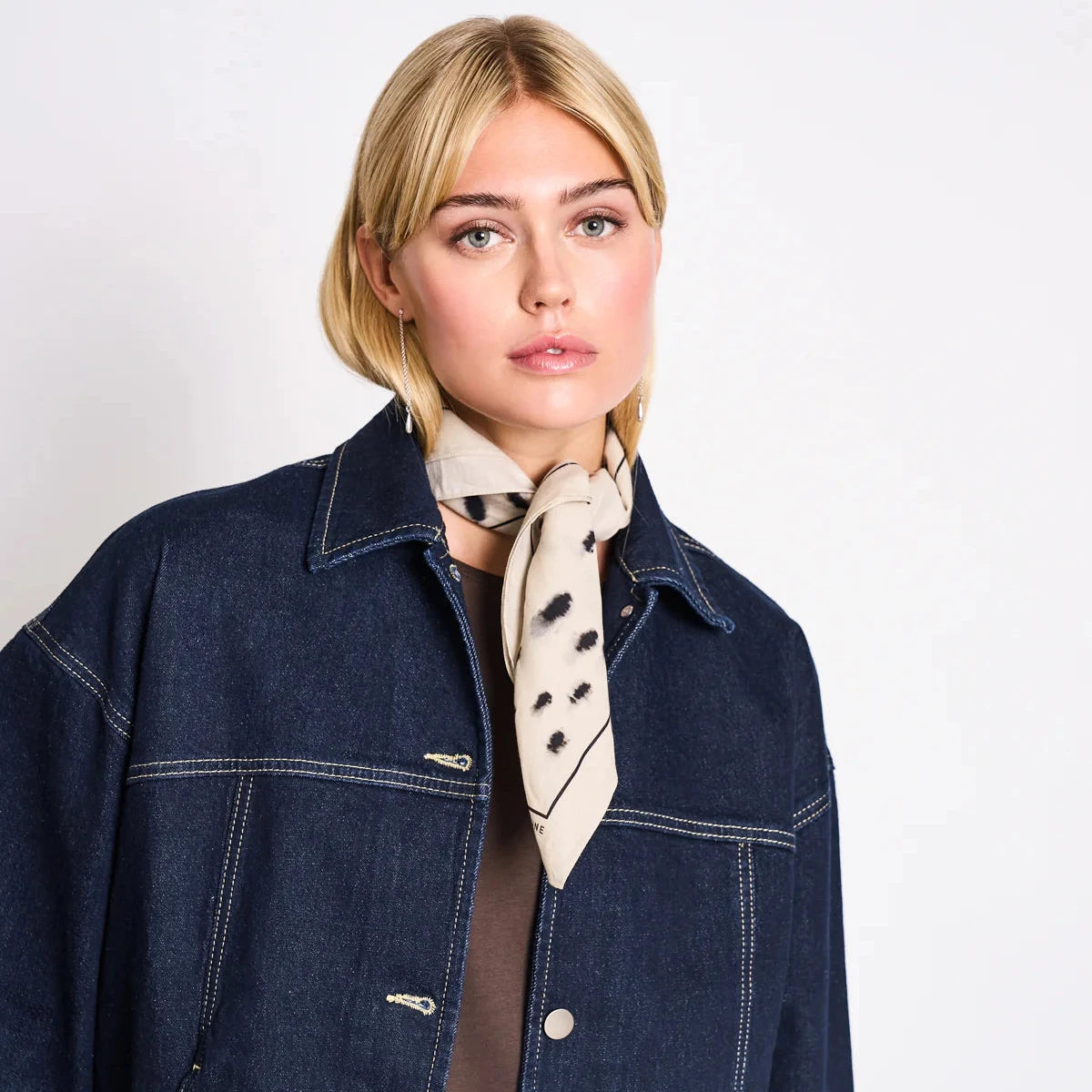 JAN 'N JUNE JAN 'N JUNE JANN JUNE PRINTED COTTON SCARF VAD DALMATIAN DOTS