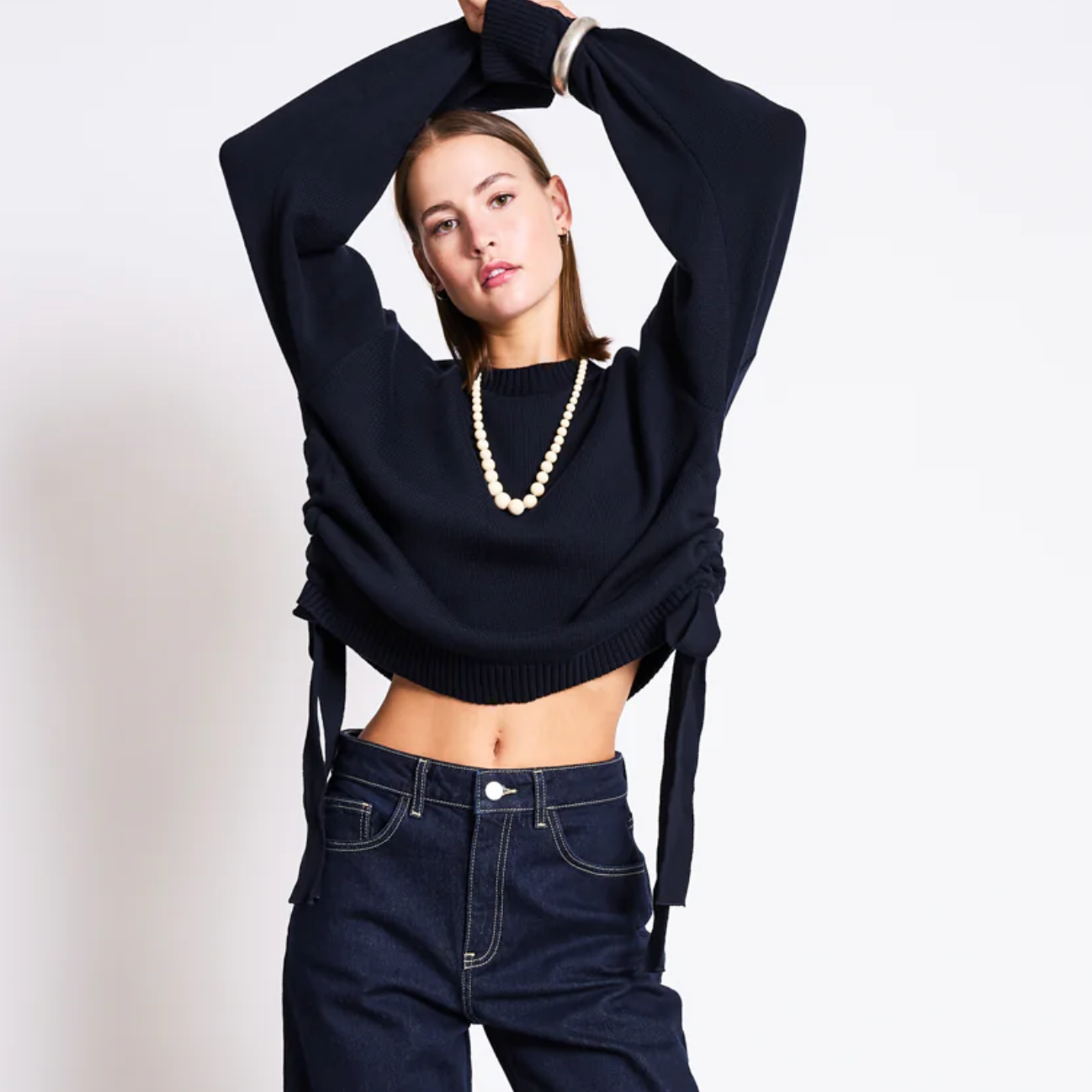 JAN 'N JUNE JAN 'N JUNE JANN JUNE Tie Sweater Caper Nightfall