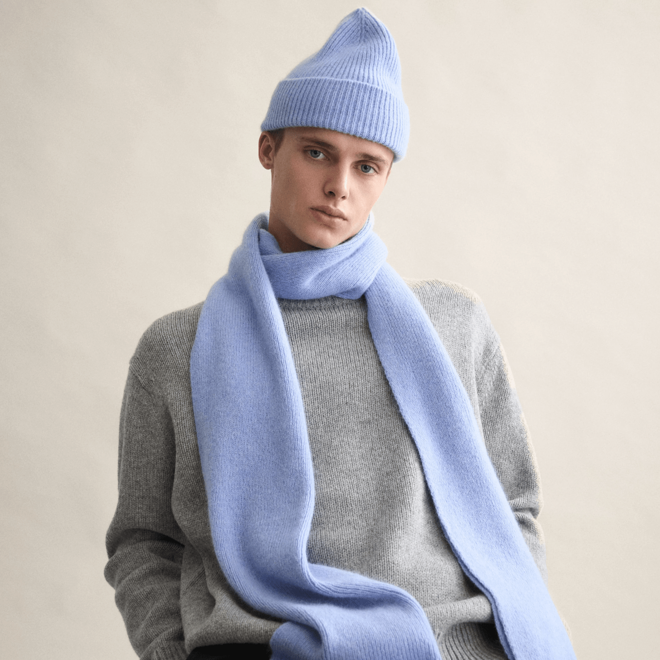 Le Bonnet Schal Light Blue Sky Le Bonnet Wollschal