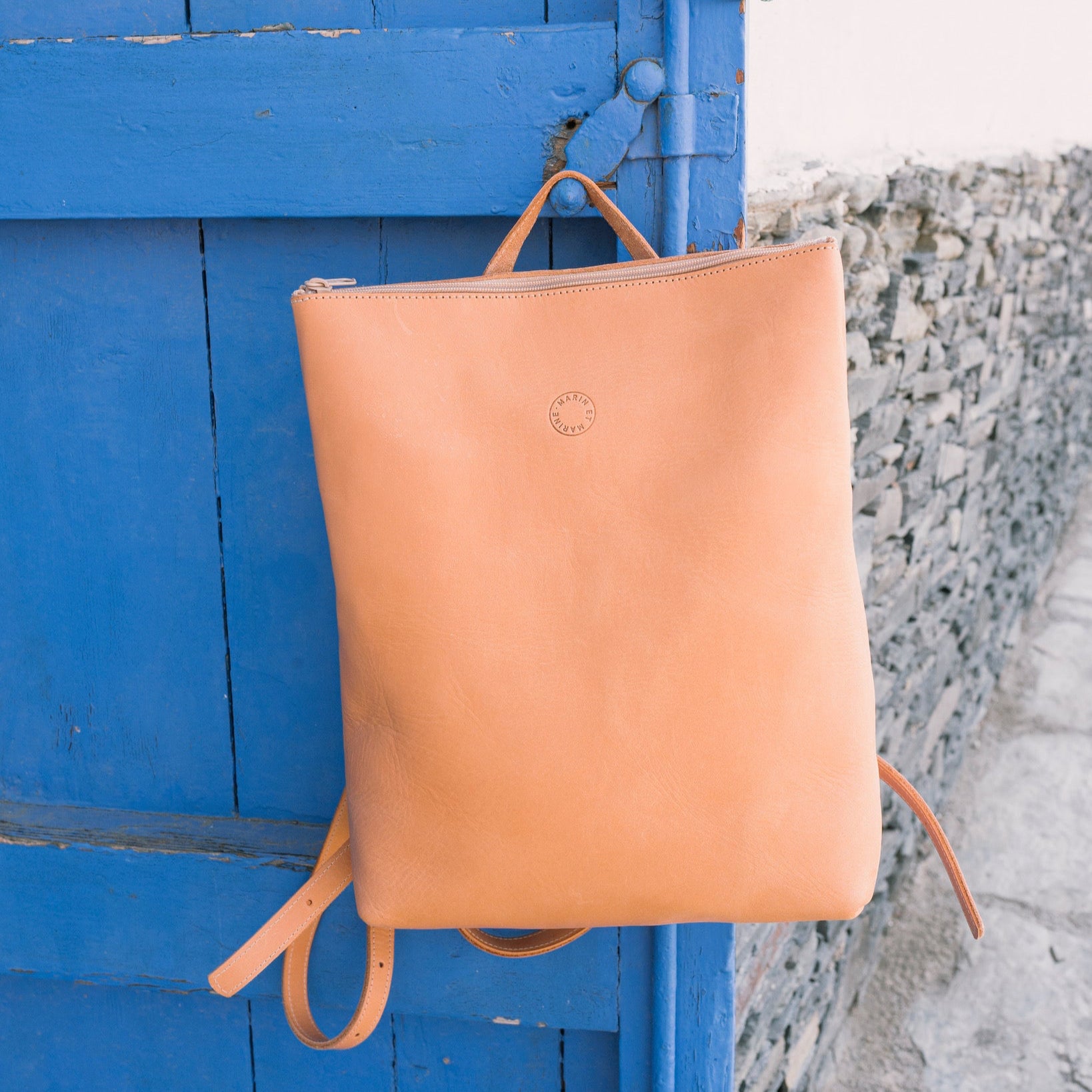 Leather backpack