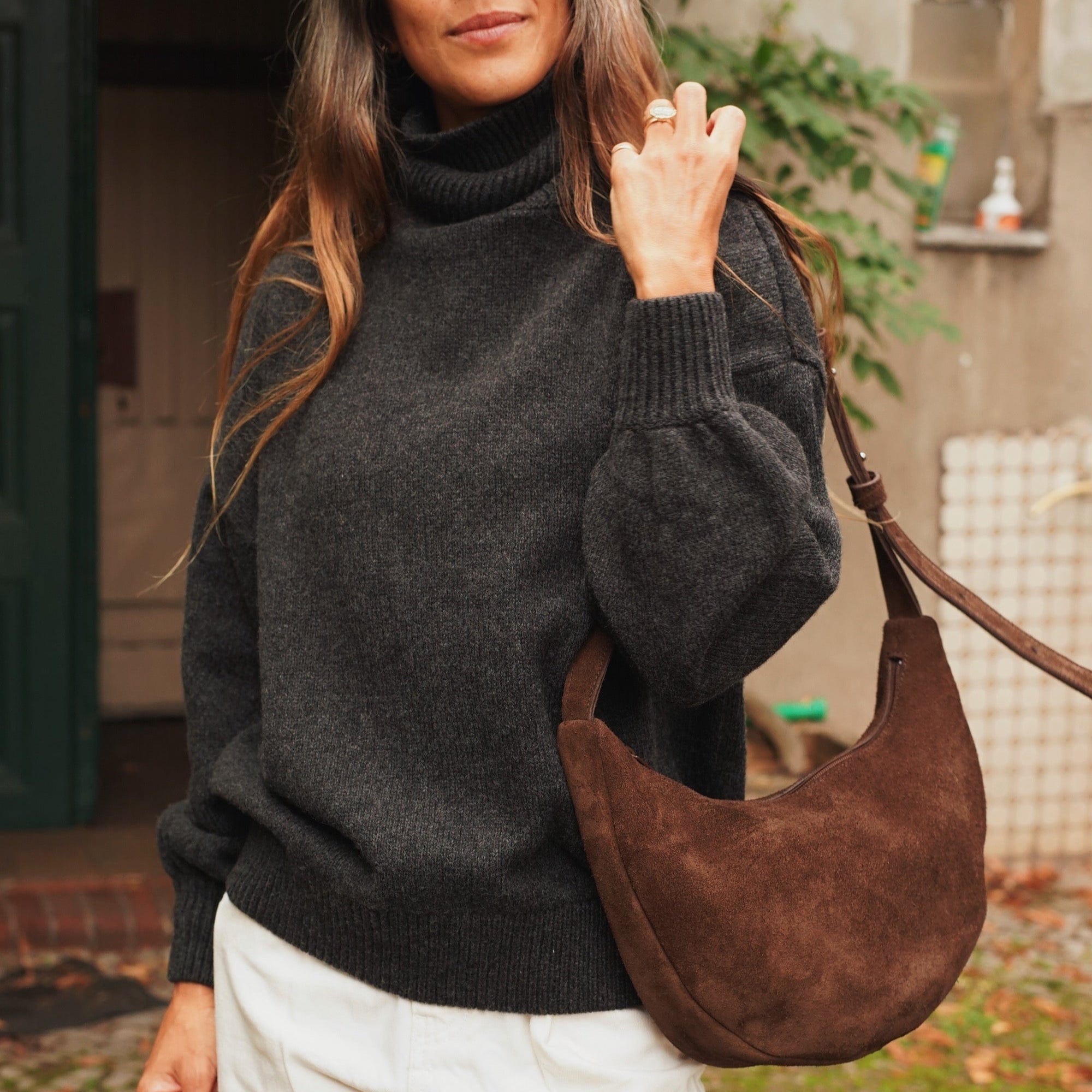 Marin et Marine Bauchtasche Lune Bag Leder Chocolat