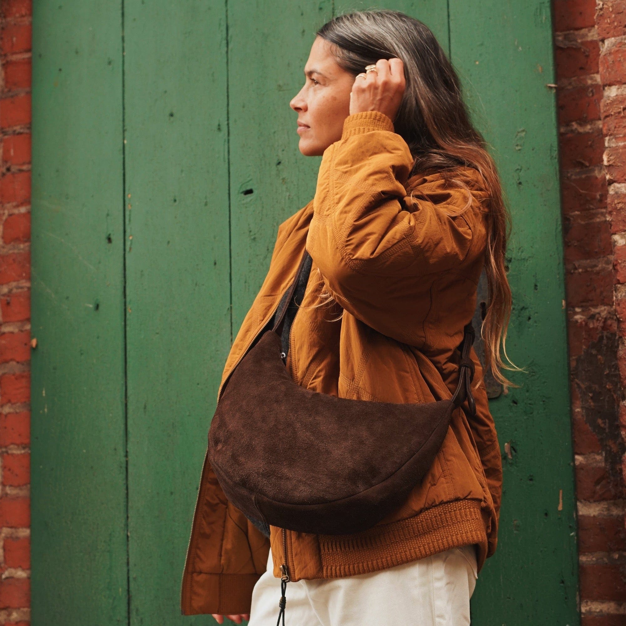 Marin et Marine Bauchtasche Lune Bag Leder Chocolat