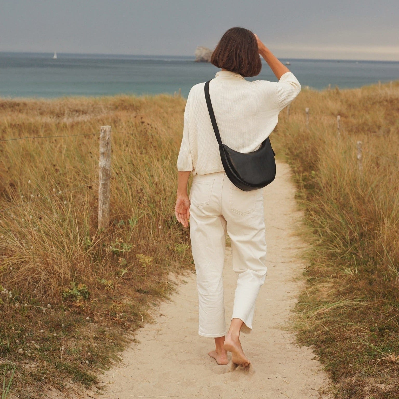 Marin et Marine Bauchtasche Noir Lune Bag Leder Noir