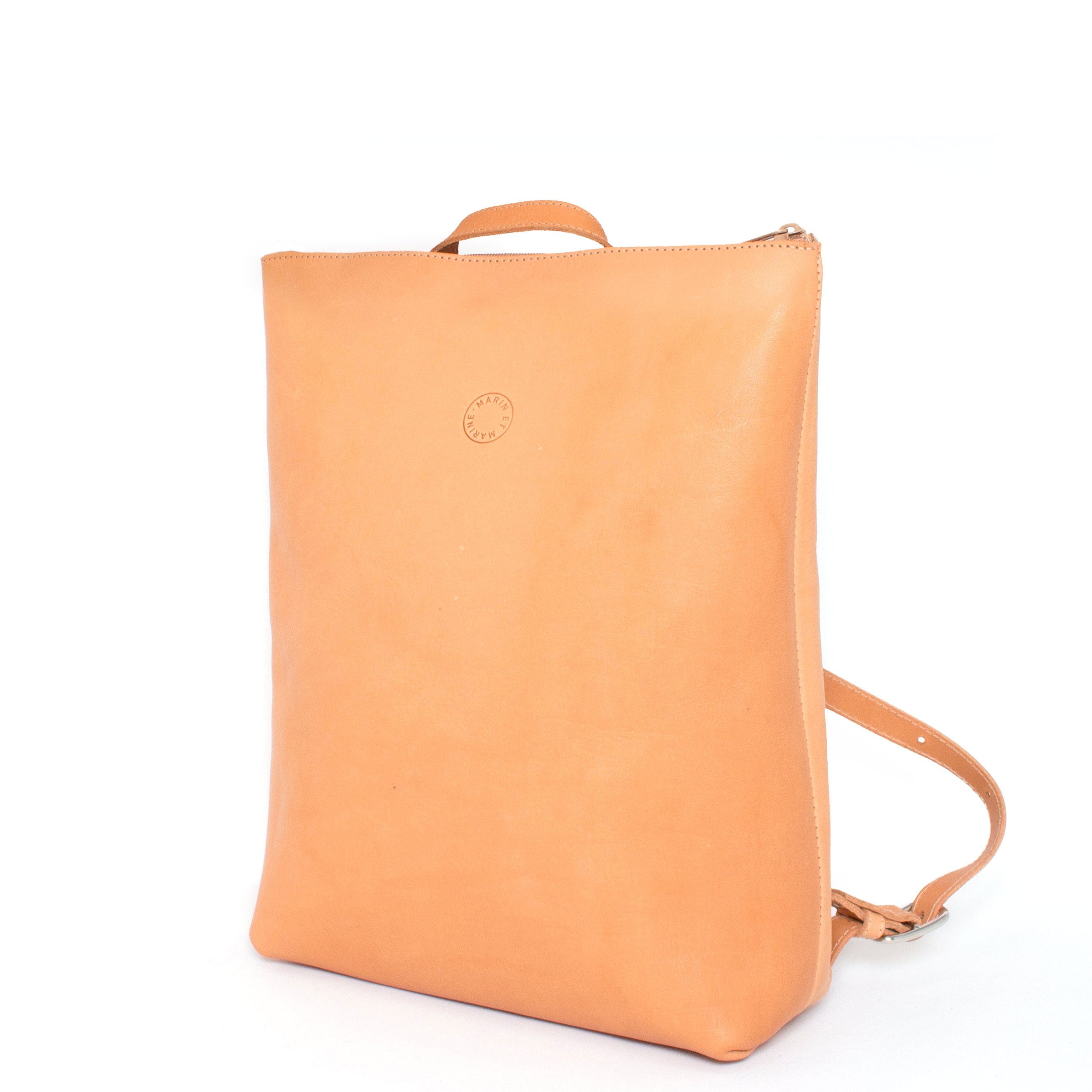 marin et marine Leather Backpack Natural Leder Rucksack