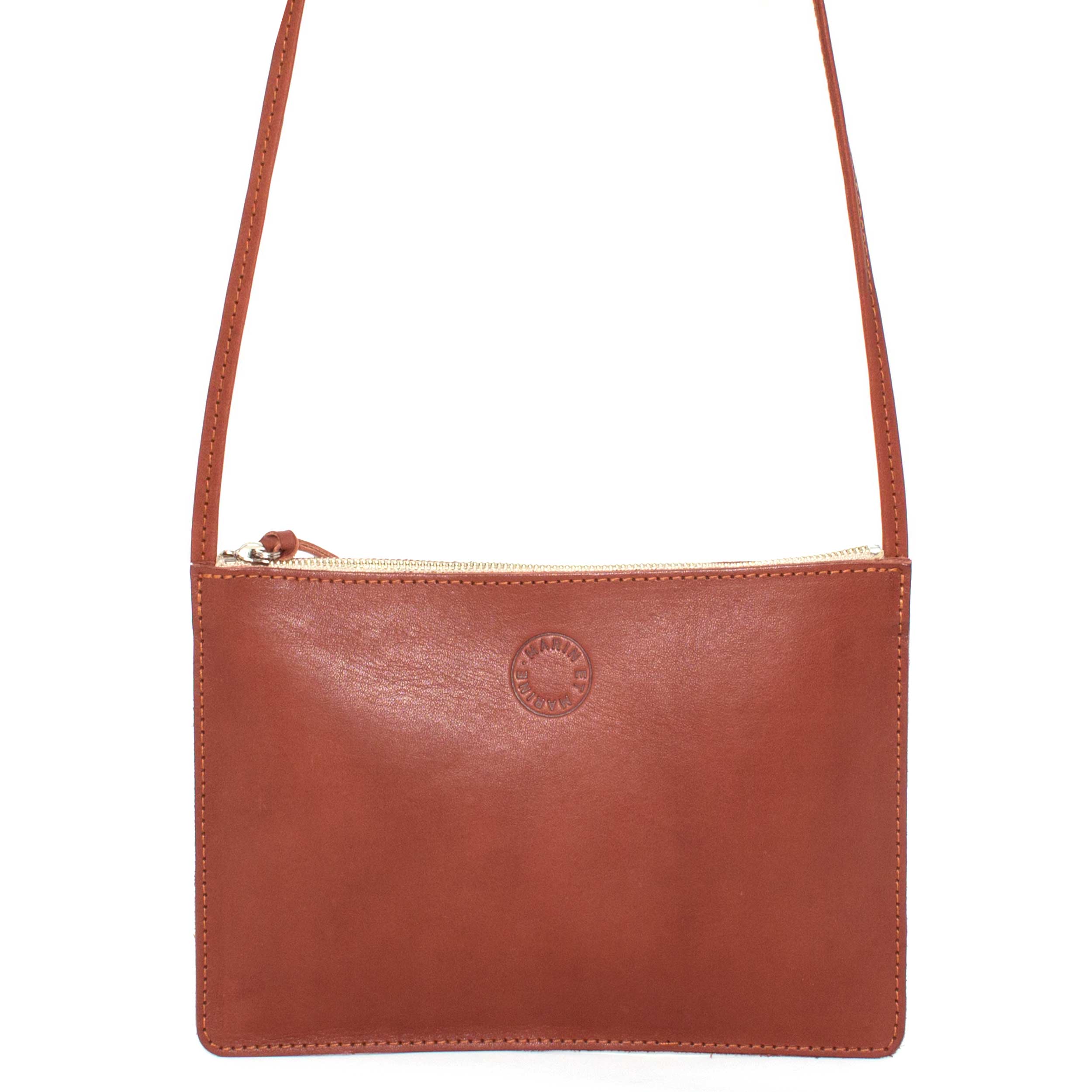 Marin et Marine Leder Handtasche Marron Pochette Bag