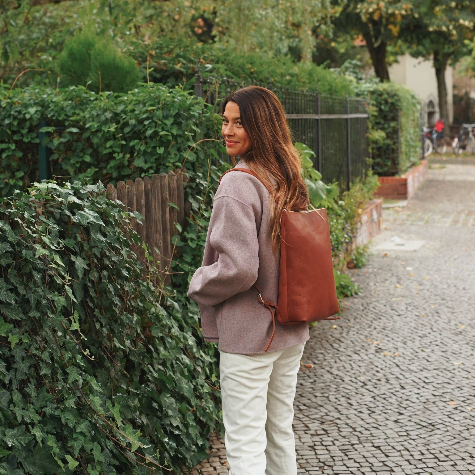 Marin et Marine Rucksack Leder Rucksack Marron