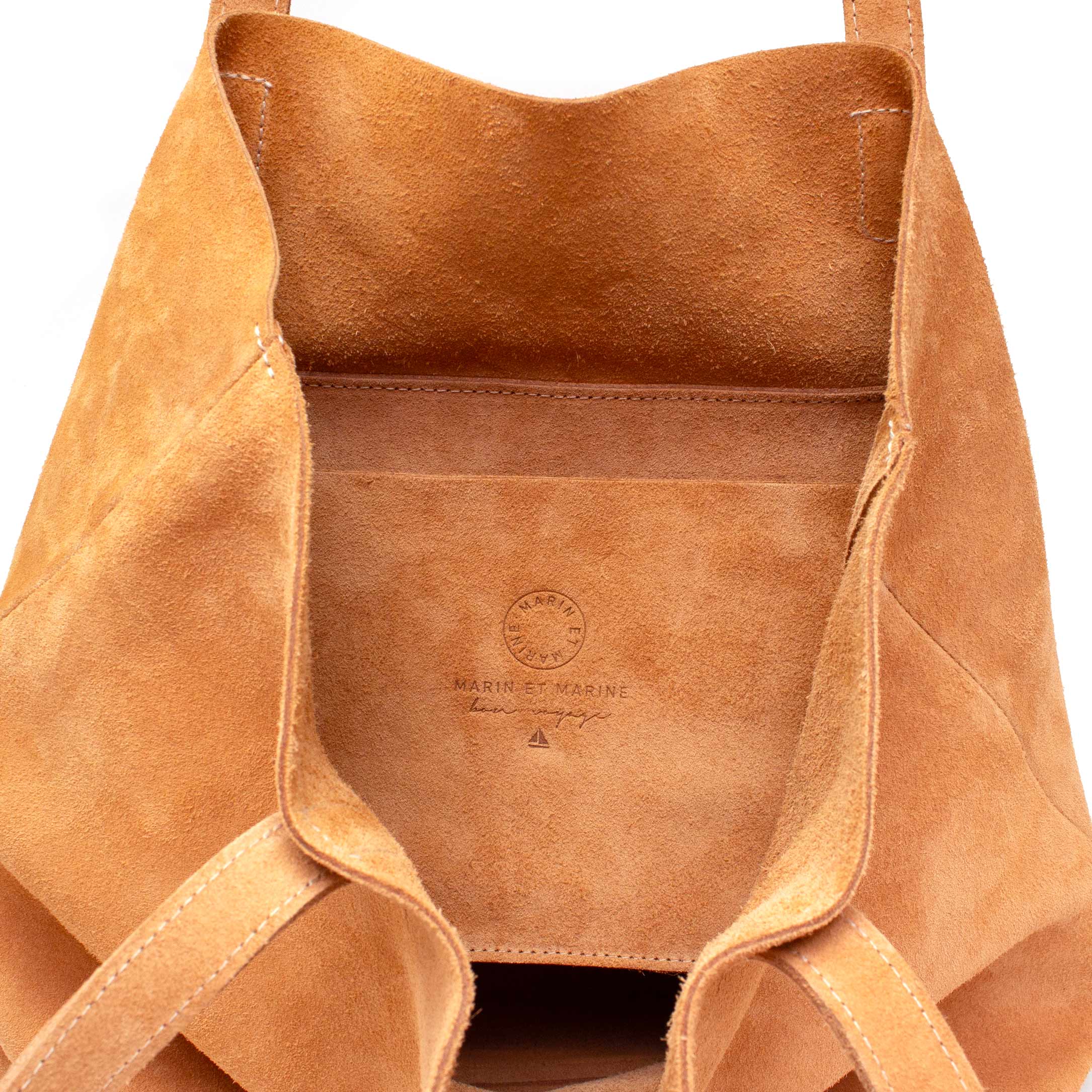 Marin et Marine Shopper Solea Tote Bag Suede Caramel