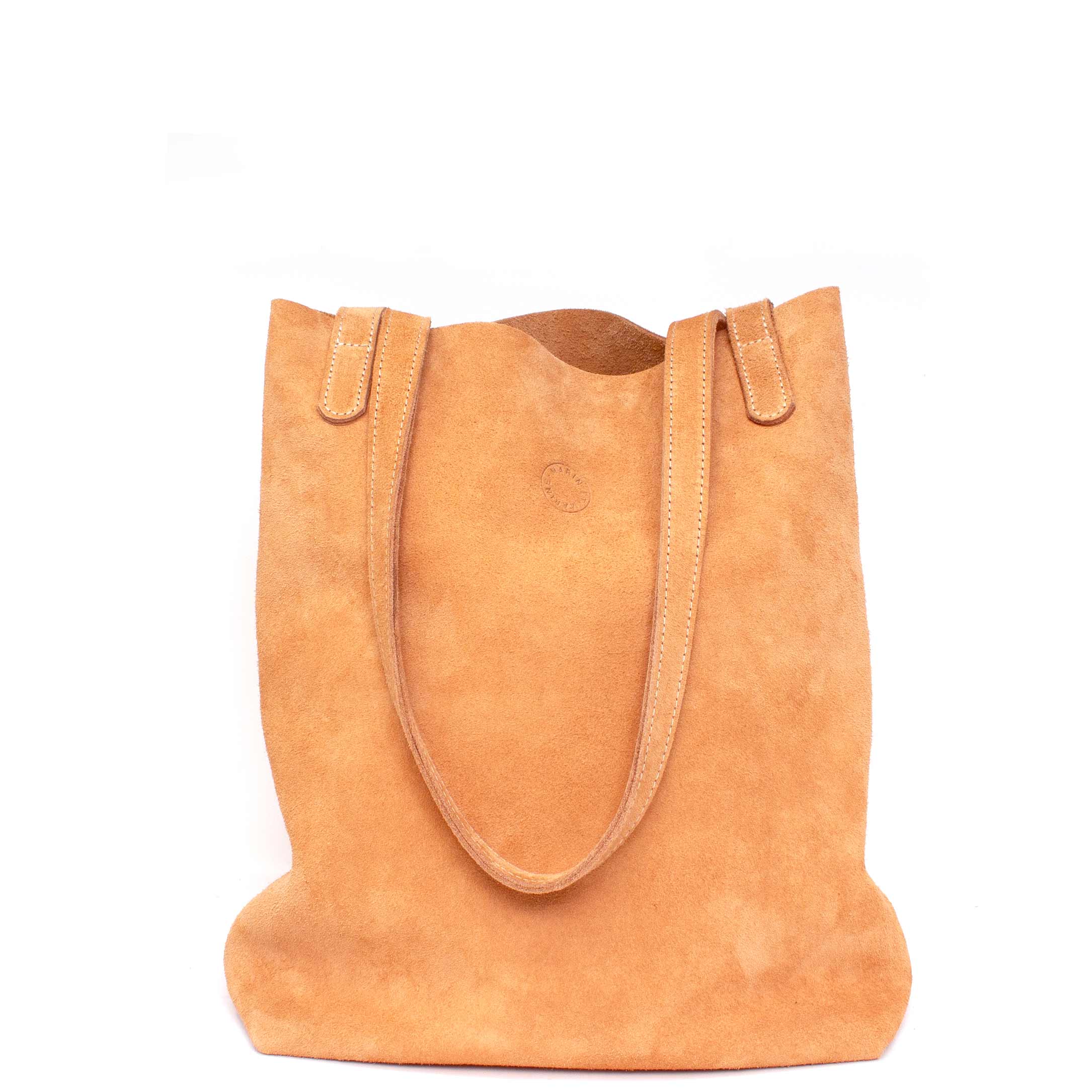 Marin et Marine Shopper Solea Tote Bag Suede Caramel