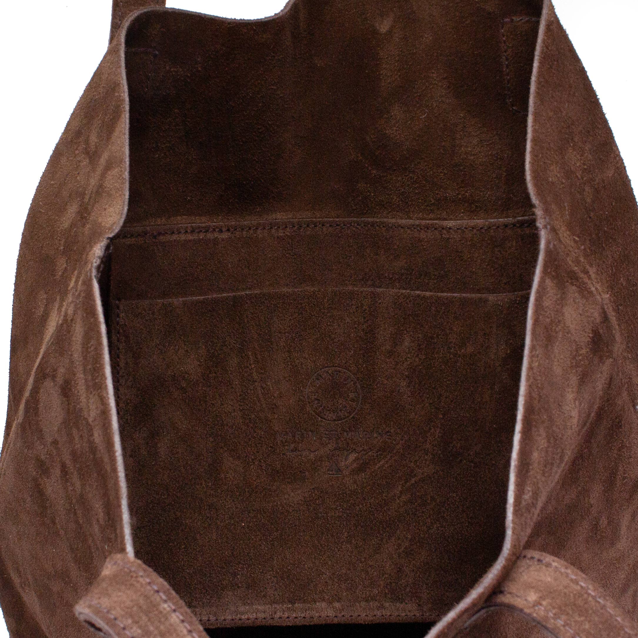 Marin et Marine Shopper Solea Tote Bag Suede Chocolat