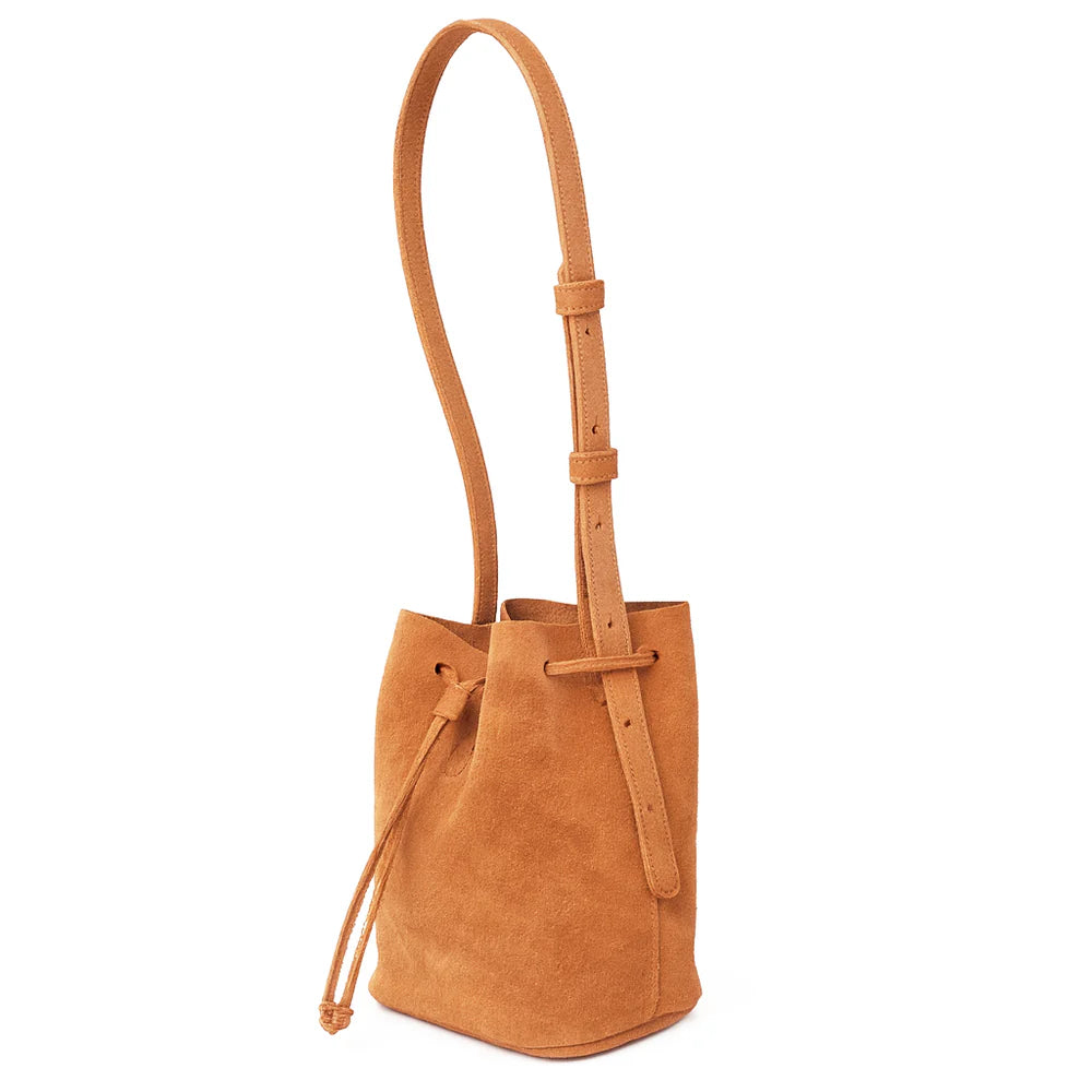Marin et Marine Umhängetasche Bucket Bag Suede Caramel
