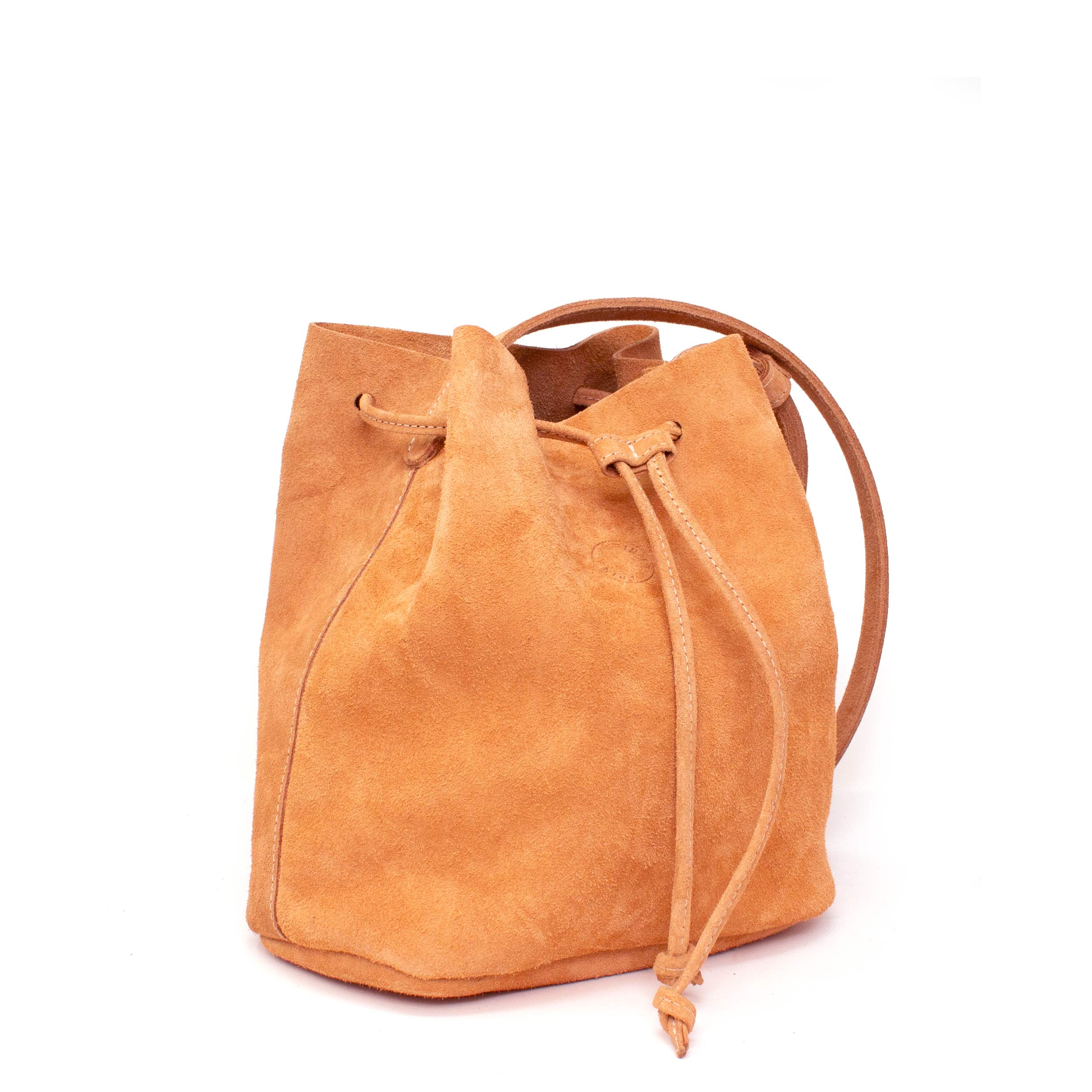 Marin et Marine Umhängetasche Bucket Bag Suede Caramel