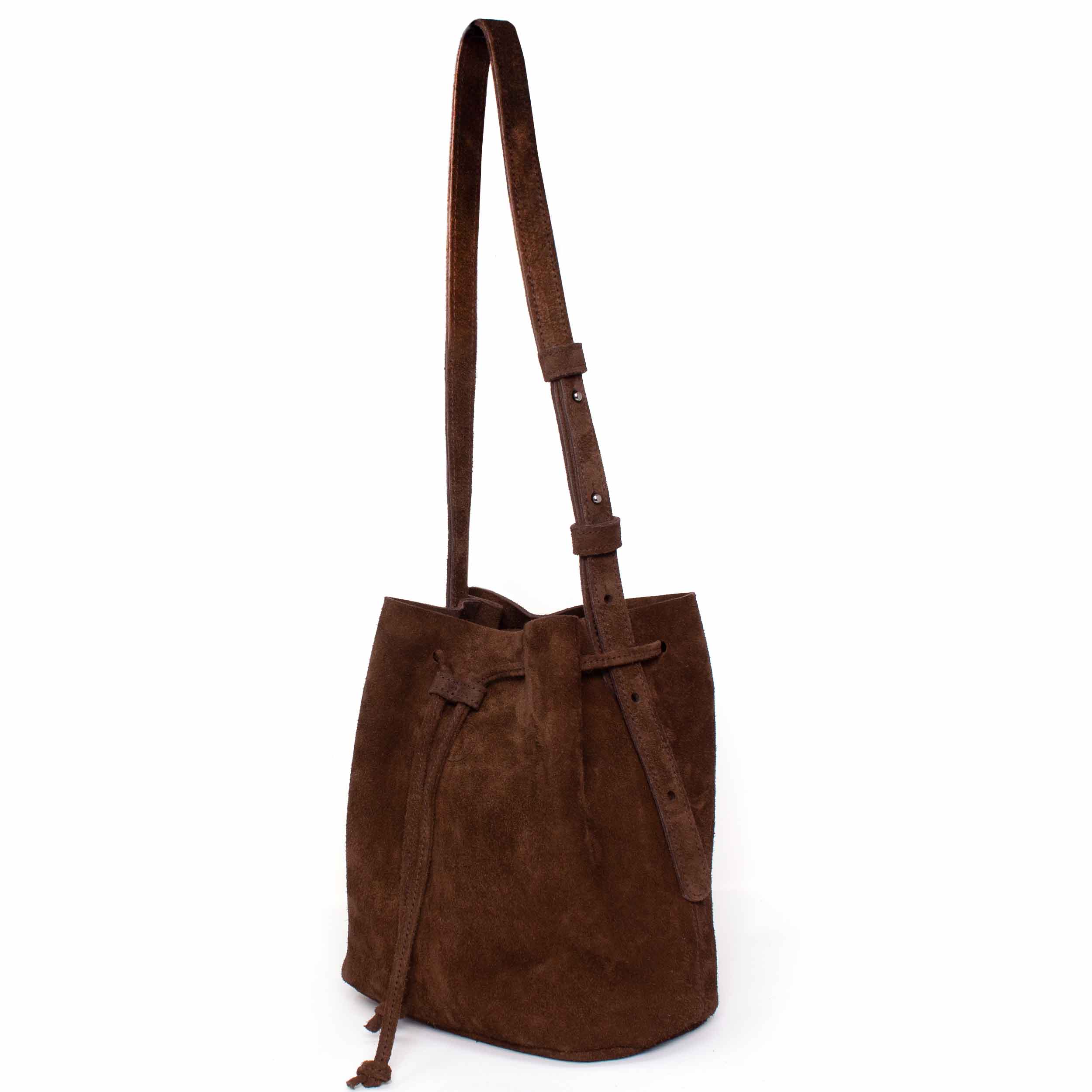 Marin et Marine Umhängetasche Bucket Bag Suede Chocolat