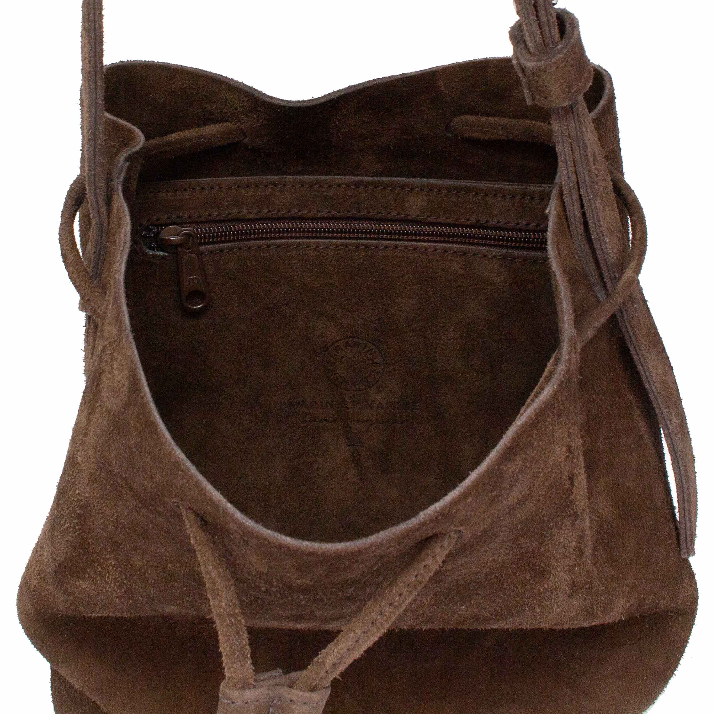 Marin et Marine Umhängetasche Bucket Bag Suede Chocolat