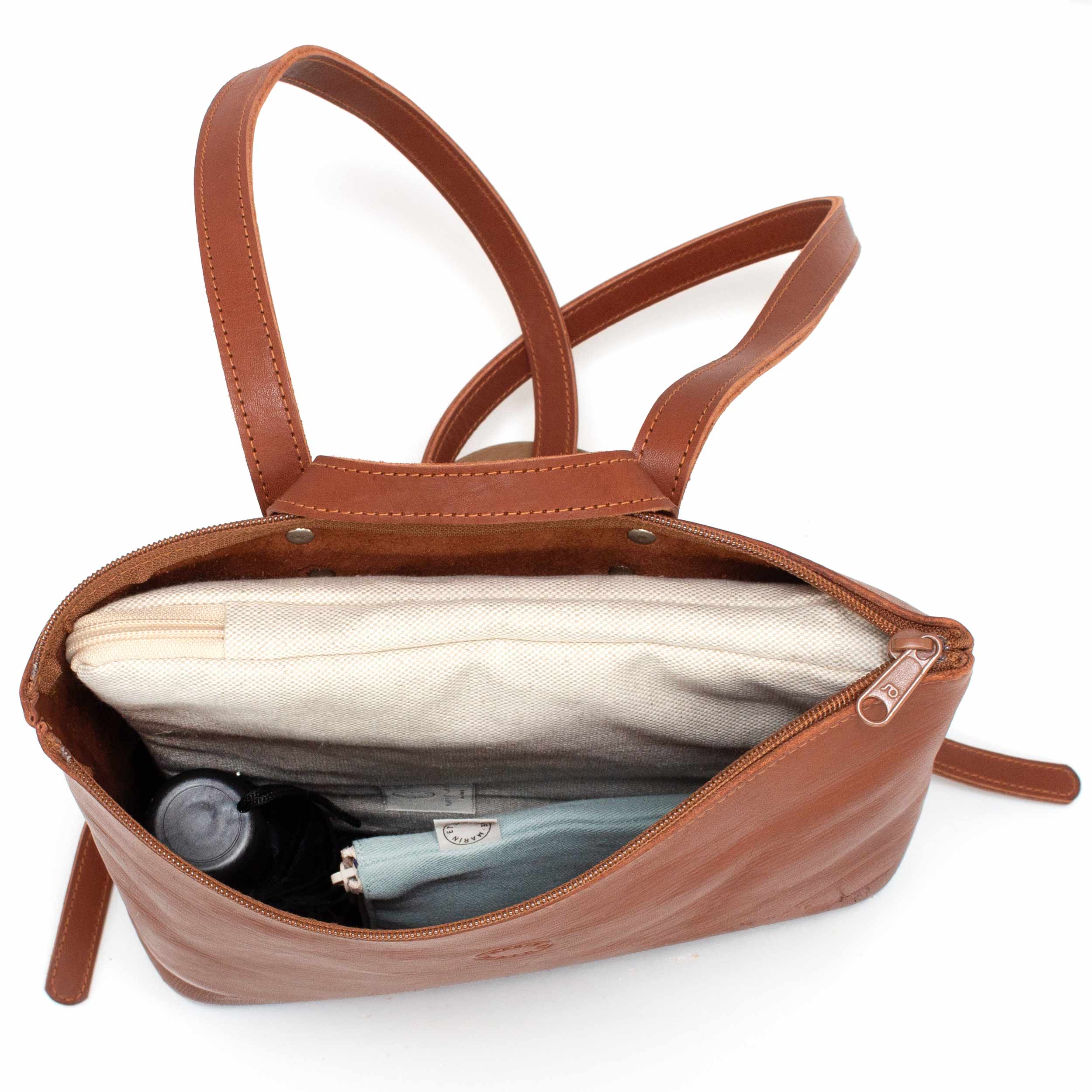 Linéa Leder Rucksack Marron