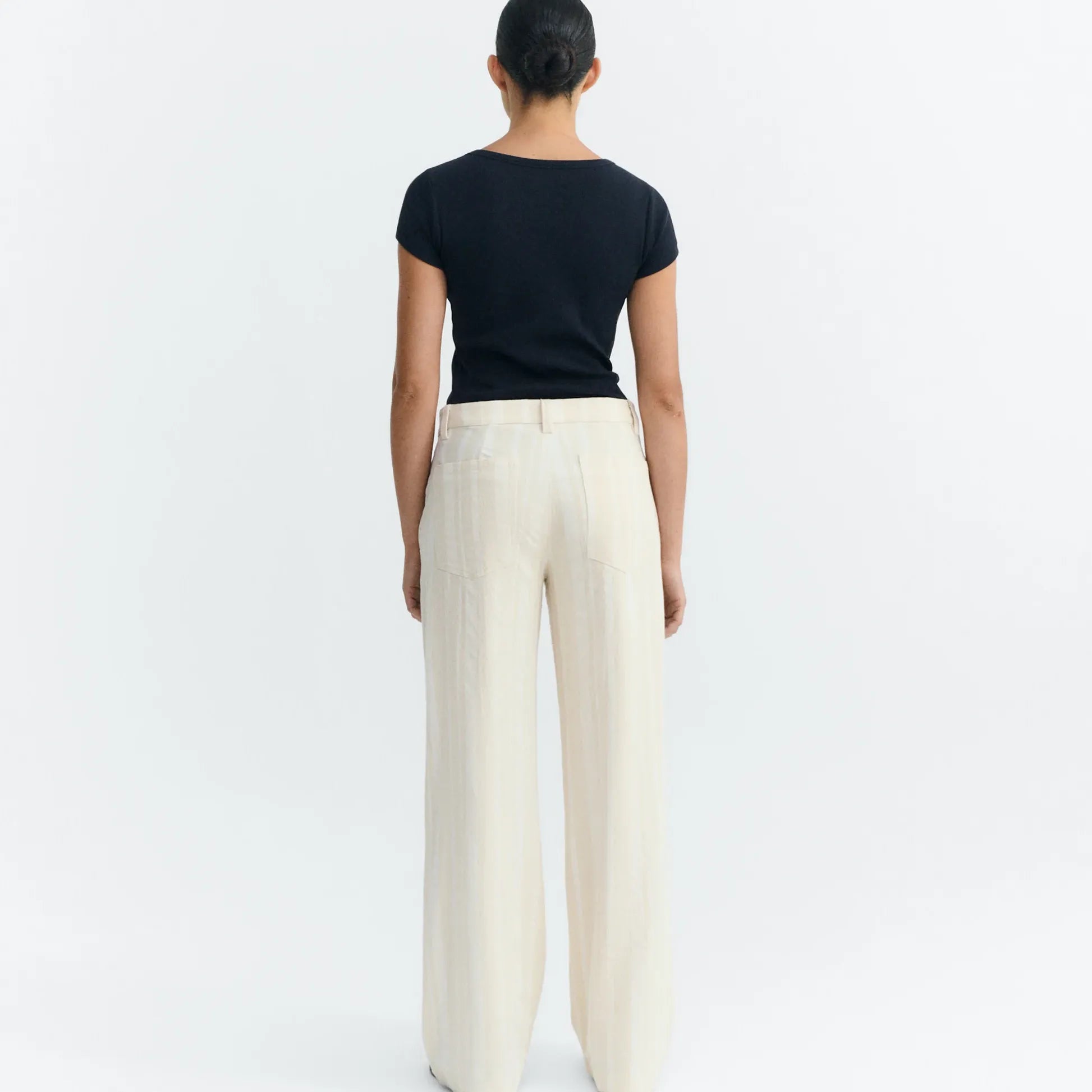 Thinking Mu THINKING MU Serena Hose gestreift weiss