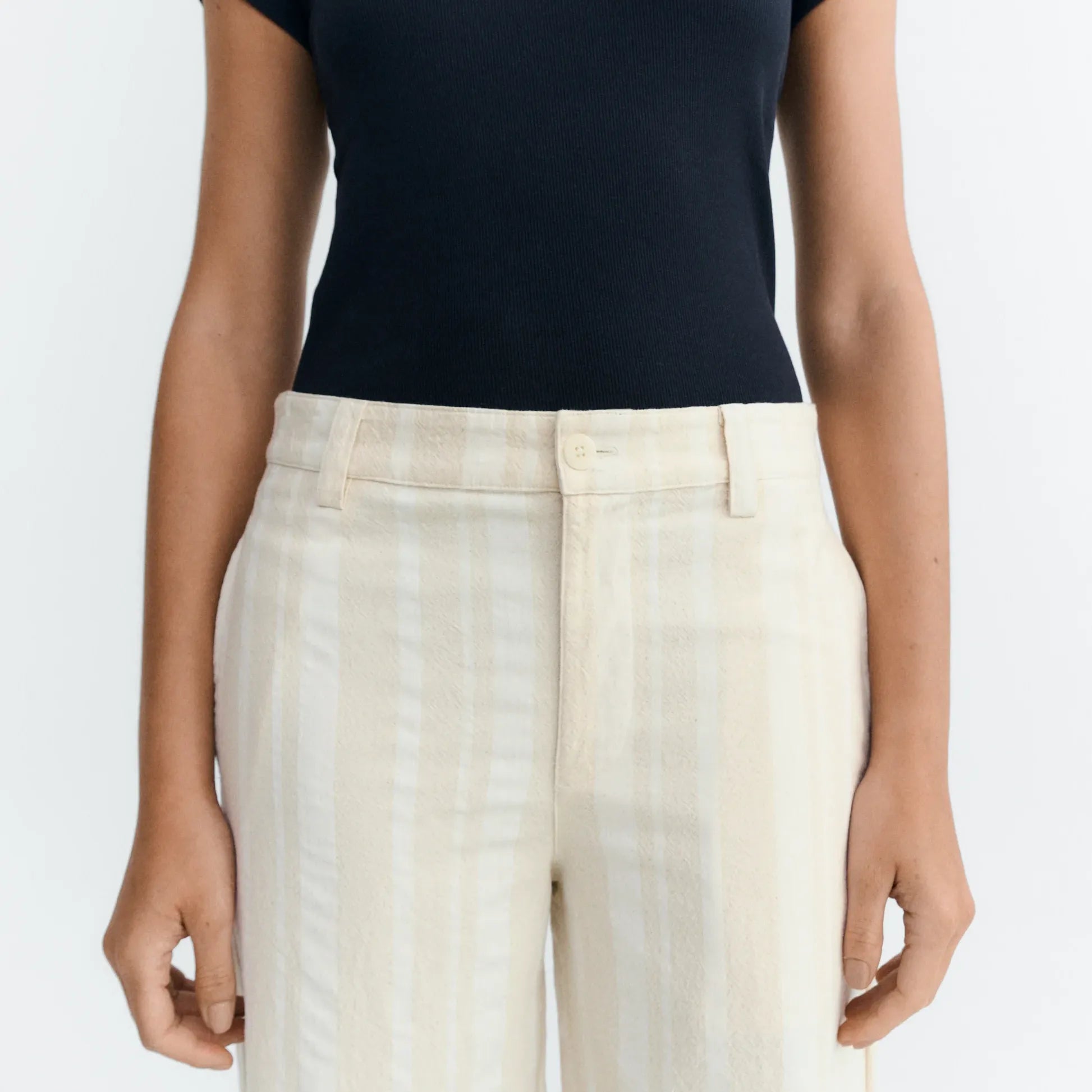 Thinking Mu THINKING MU Serena Hose gestreift weiss