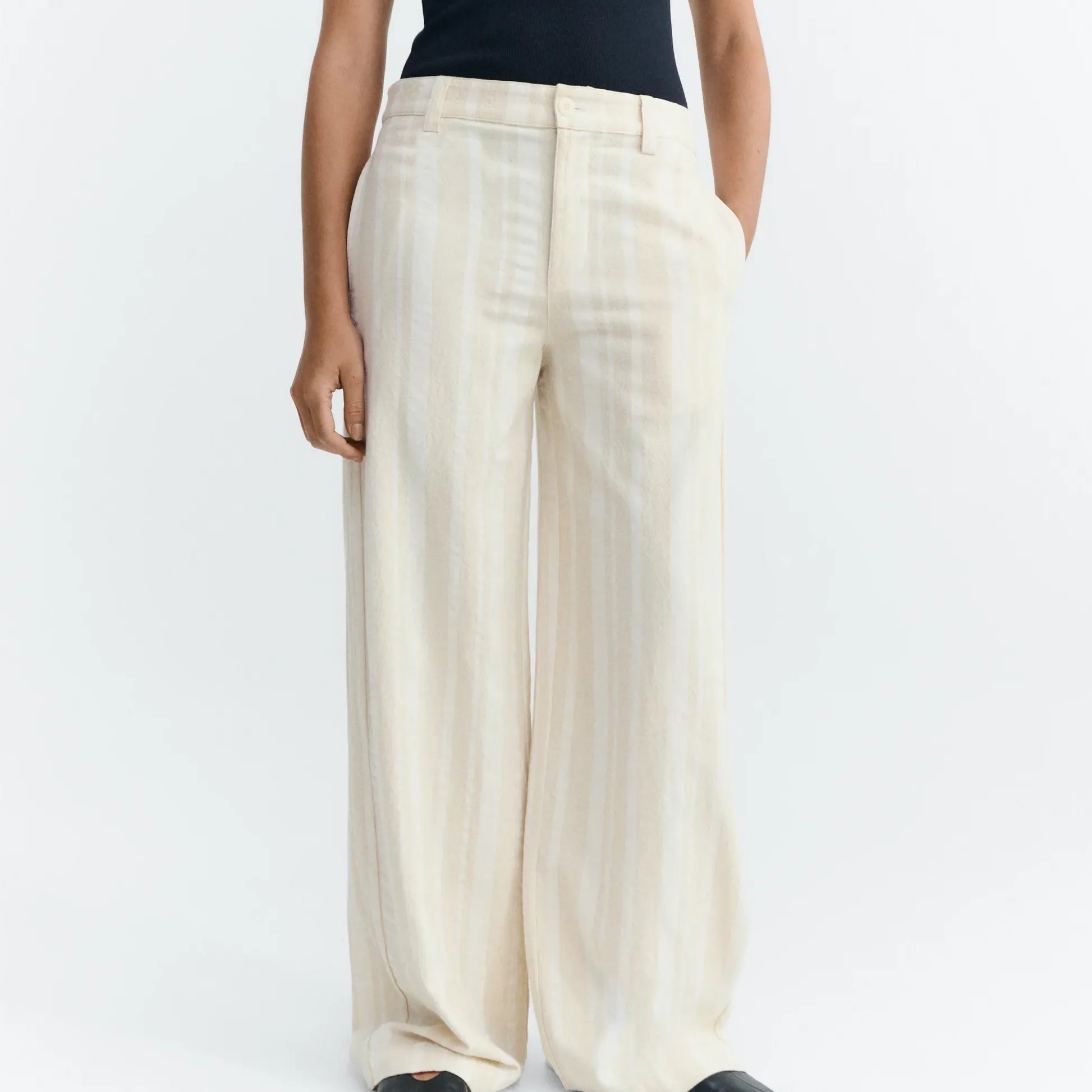 Thinking Mu THINKING MU Serena Hose gestreift weiss