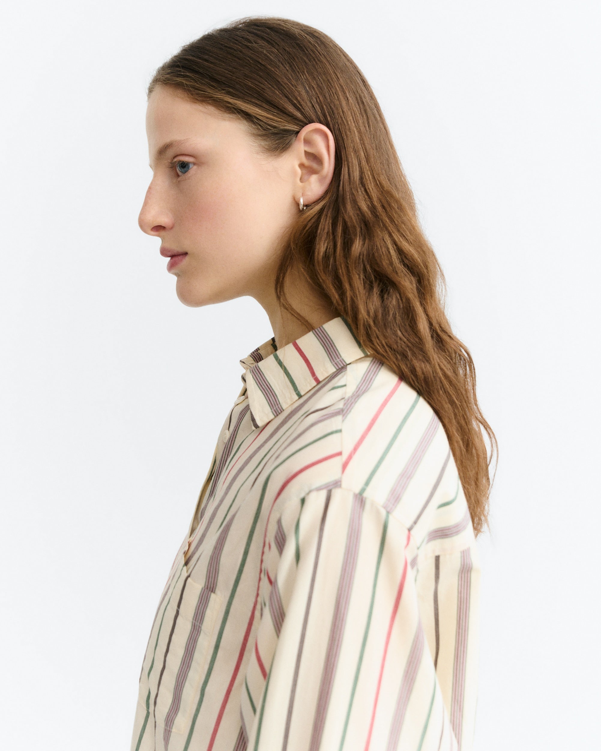 Thinking Mu THINKING MU ECRU STEFFI STRIPES ODELIA BLOUSE THINKING MU ECRU STEFFI STRIPES ODELIA BLOUSE