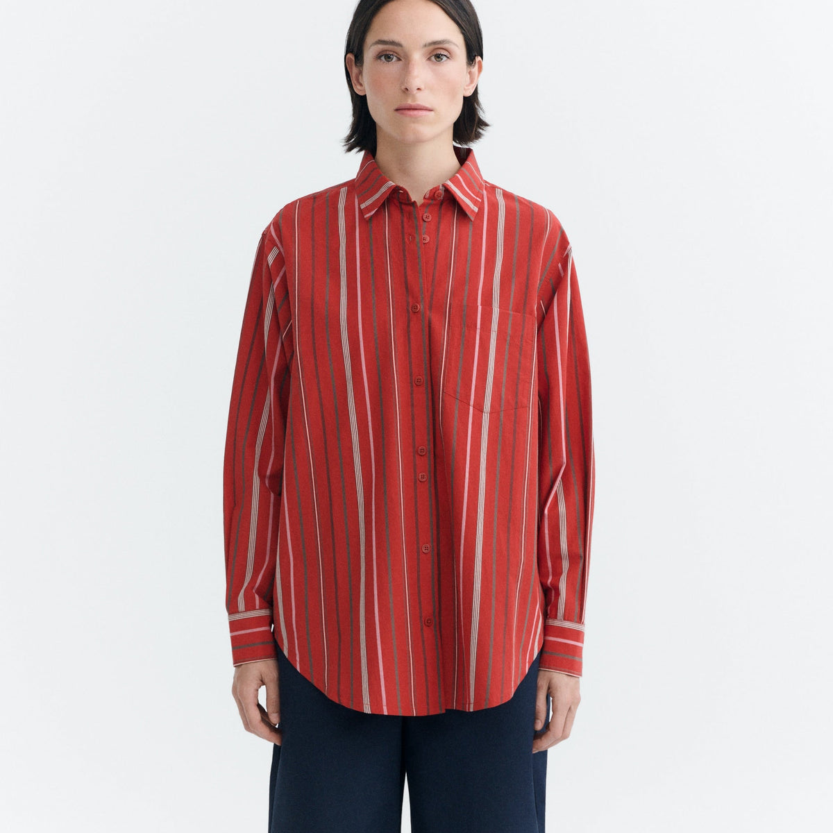 Thinking Mu THINKING MU RED STEFFI STRIPES ODELIA BLOUSE THINKING MU RED STEFFI STRIPES ODELIA BLOUSE