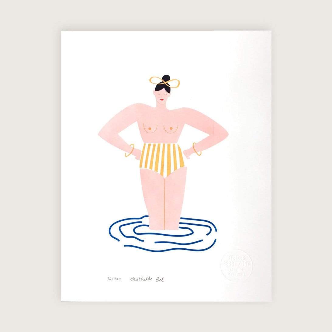 Marin et Marine papeterie Le Bain 24x30cm Prints