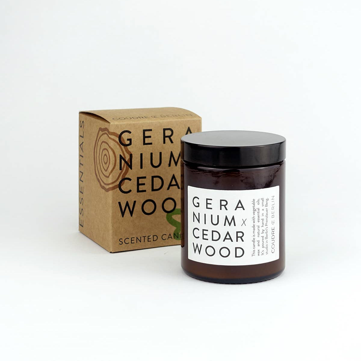 Geranium x cedar wood / ESSENTIALS Duftkerze