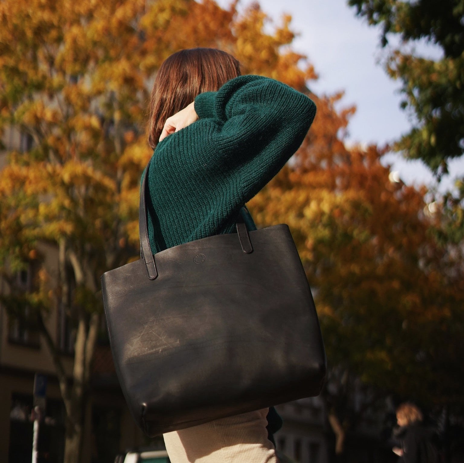 Leather shopper