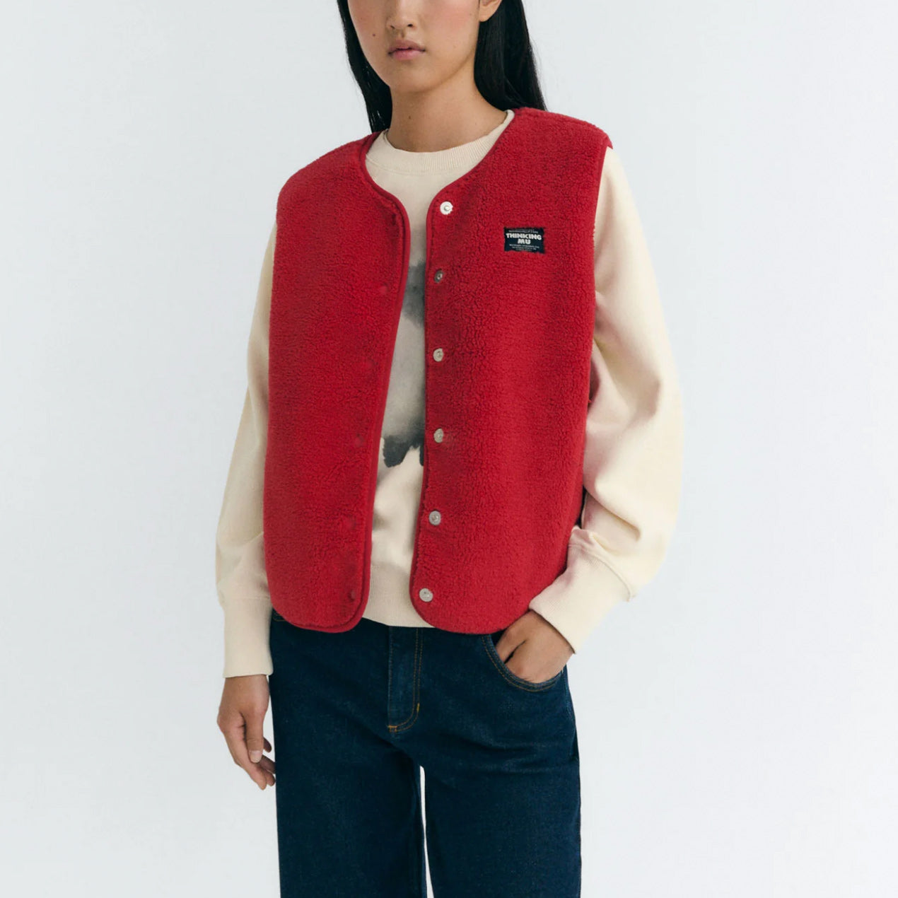 THINKING MU Fleece-Weste Jay Red