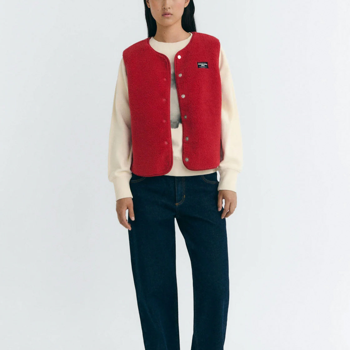 THINKING MU Fleece-Weste Jay Red