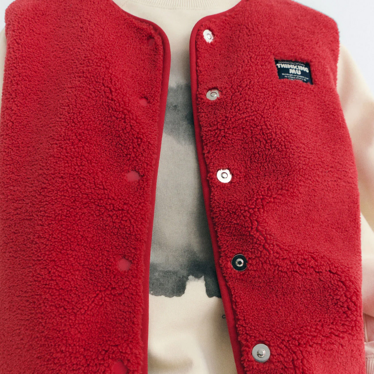THINKING MU Fleece-Weste Jay Red