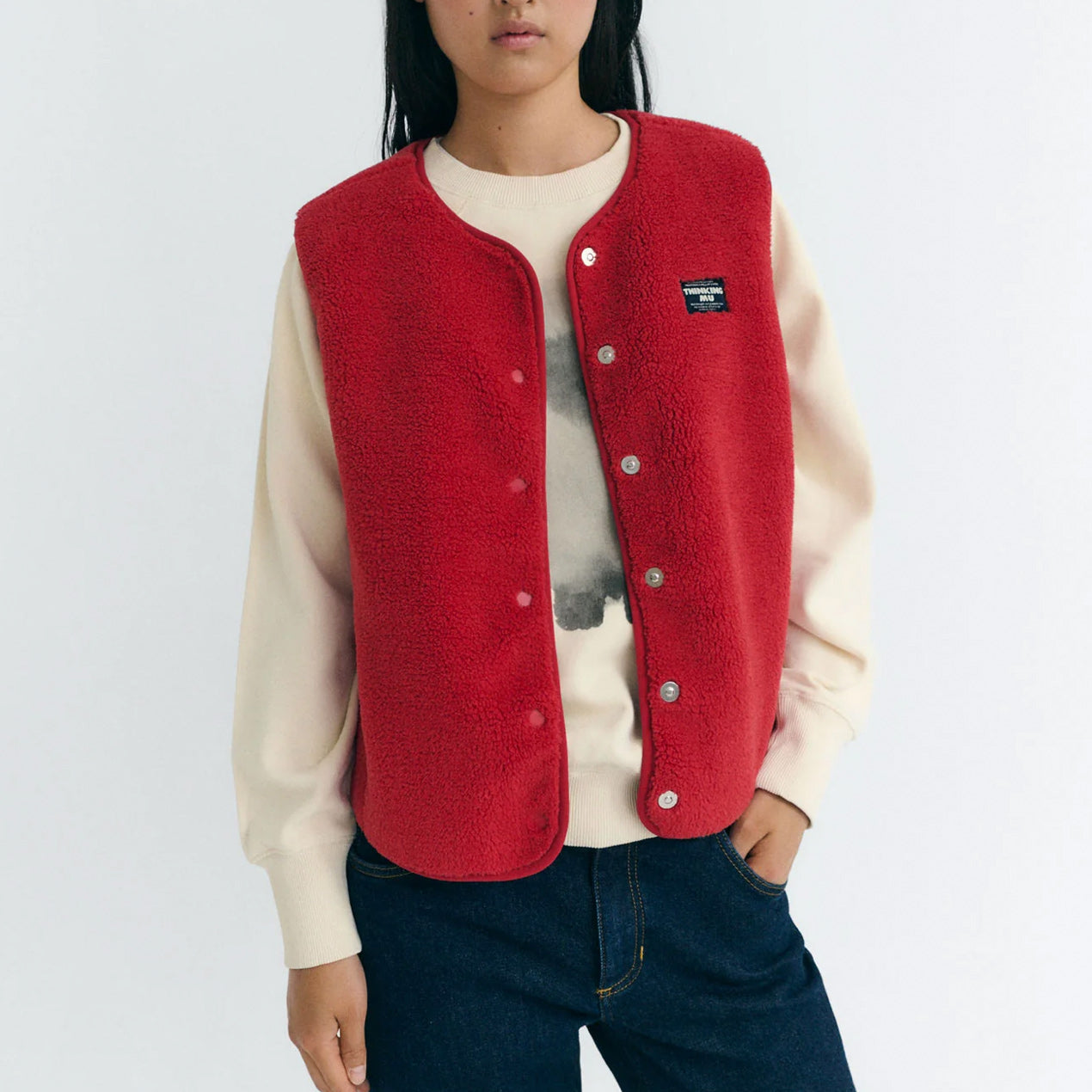 THINKING MU Fleece-Weste Jay Red